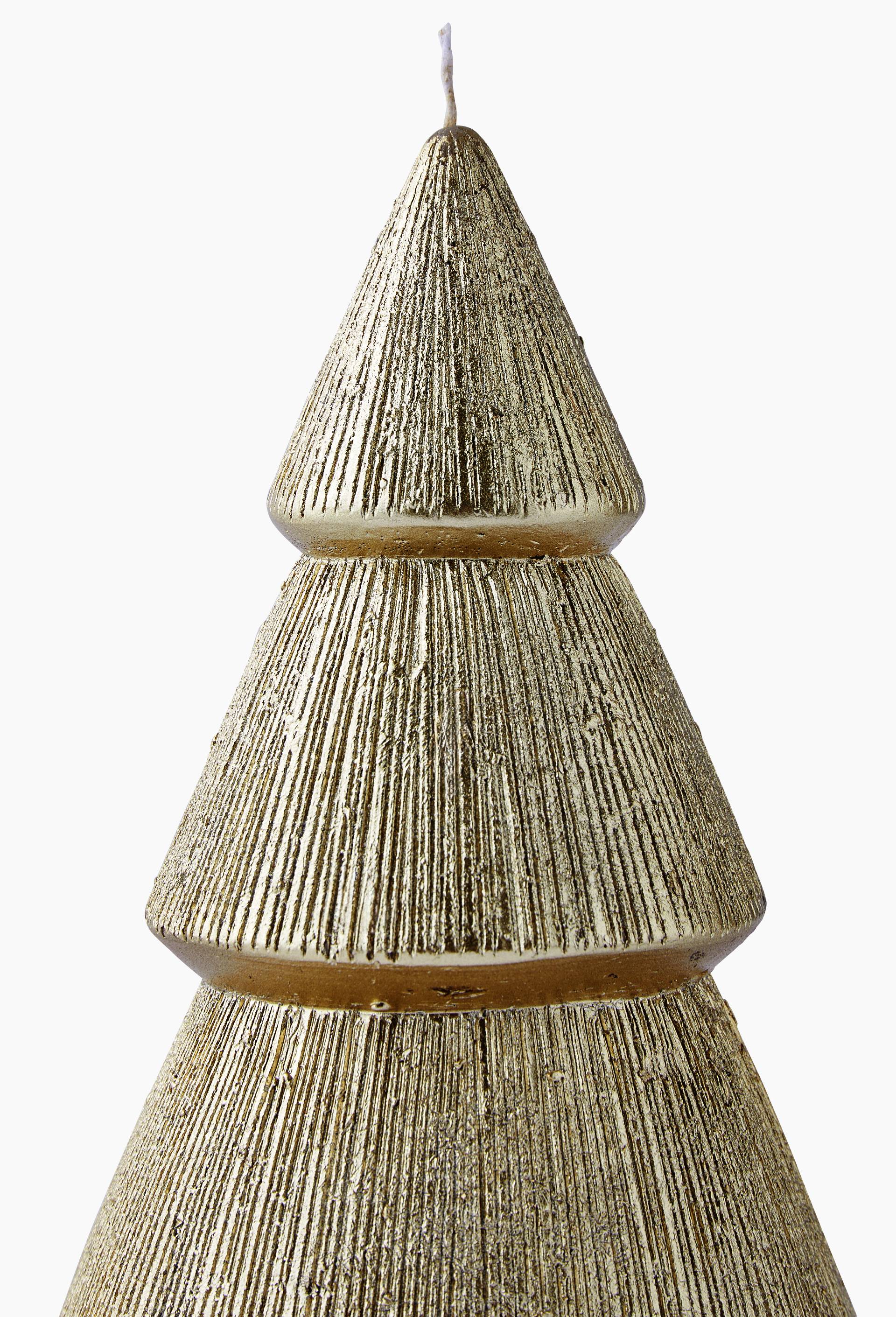 Bougie sapin paillettes,  H18 x D11.5 cm, en cire, Or, large image number 1