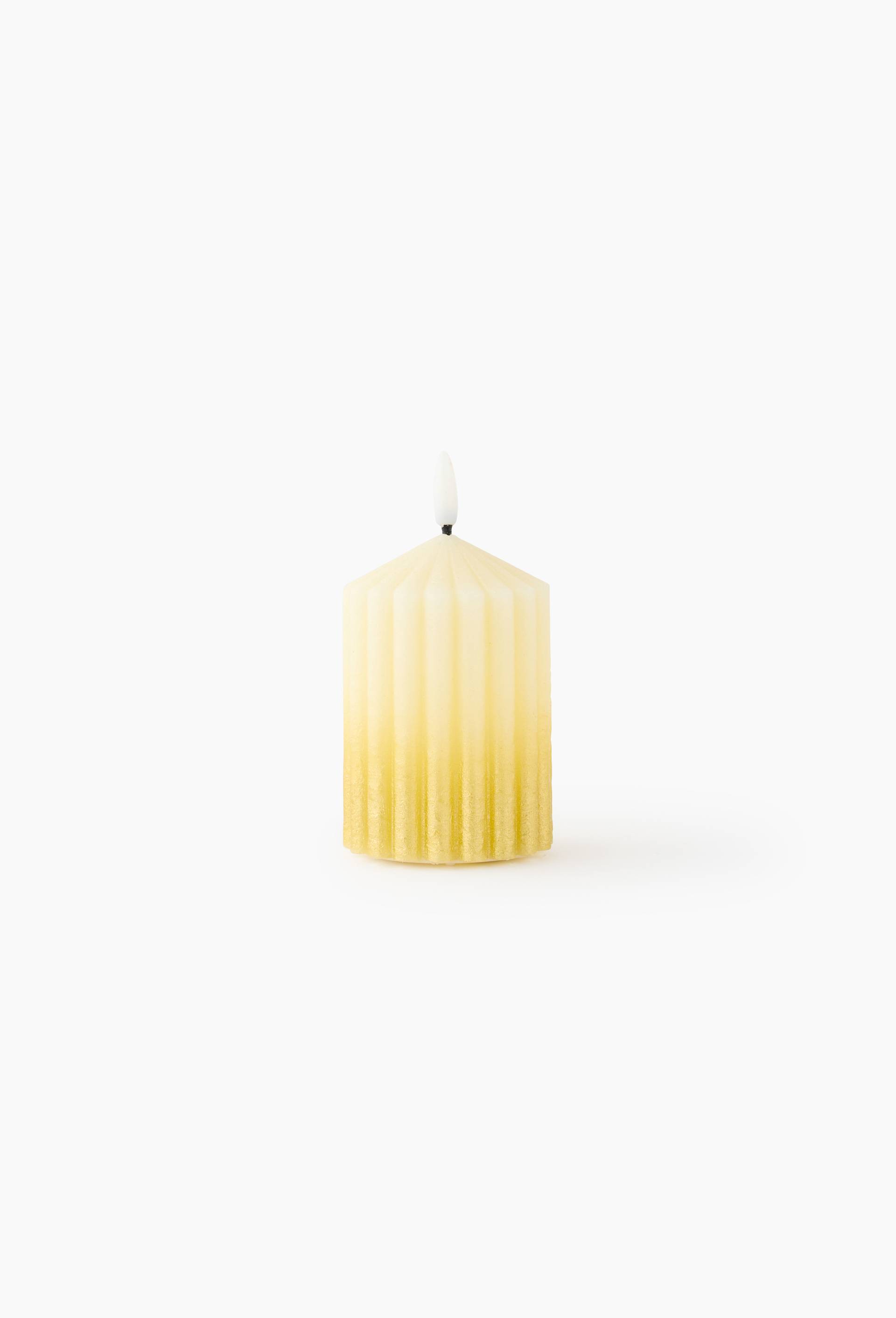 Bougie fumeur LED, 7X10cm, en cire, Blanc, large image number 0