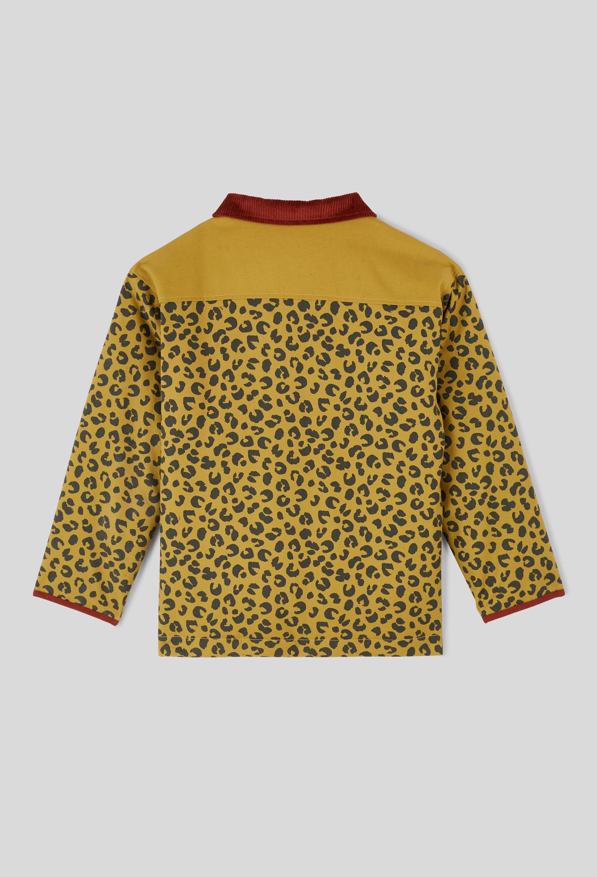 Veste imprim&eacute;e bi-mati&egrave;re &agrave; d&eacute;tails en velours, Jaune fonc&eacute;, large image number 5