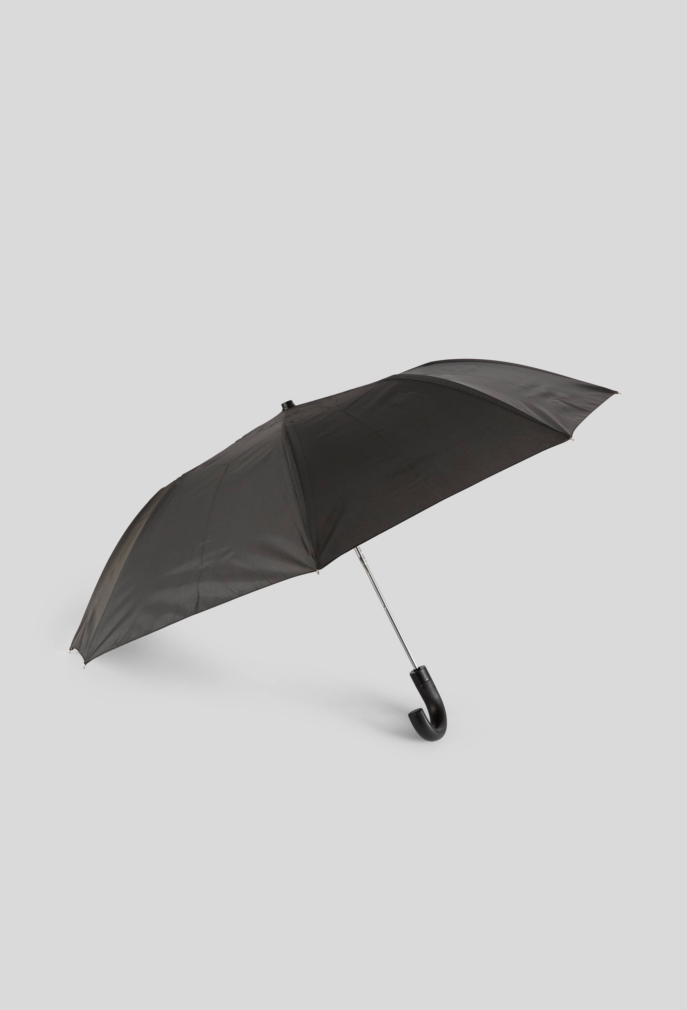 Parapluie automatique moyen format uni, Noir, large image number 1