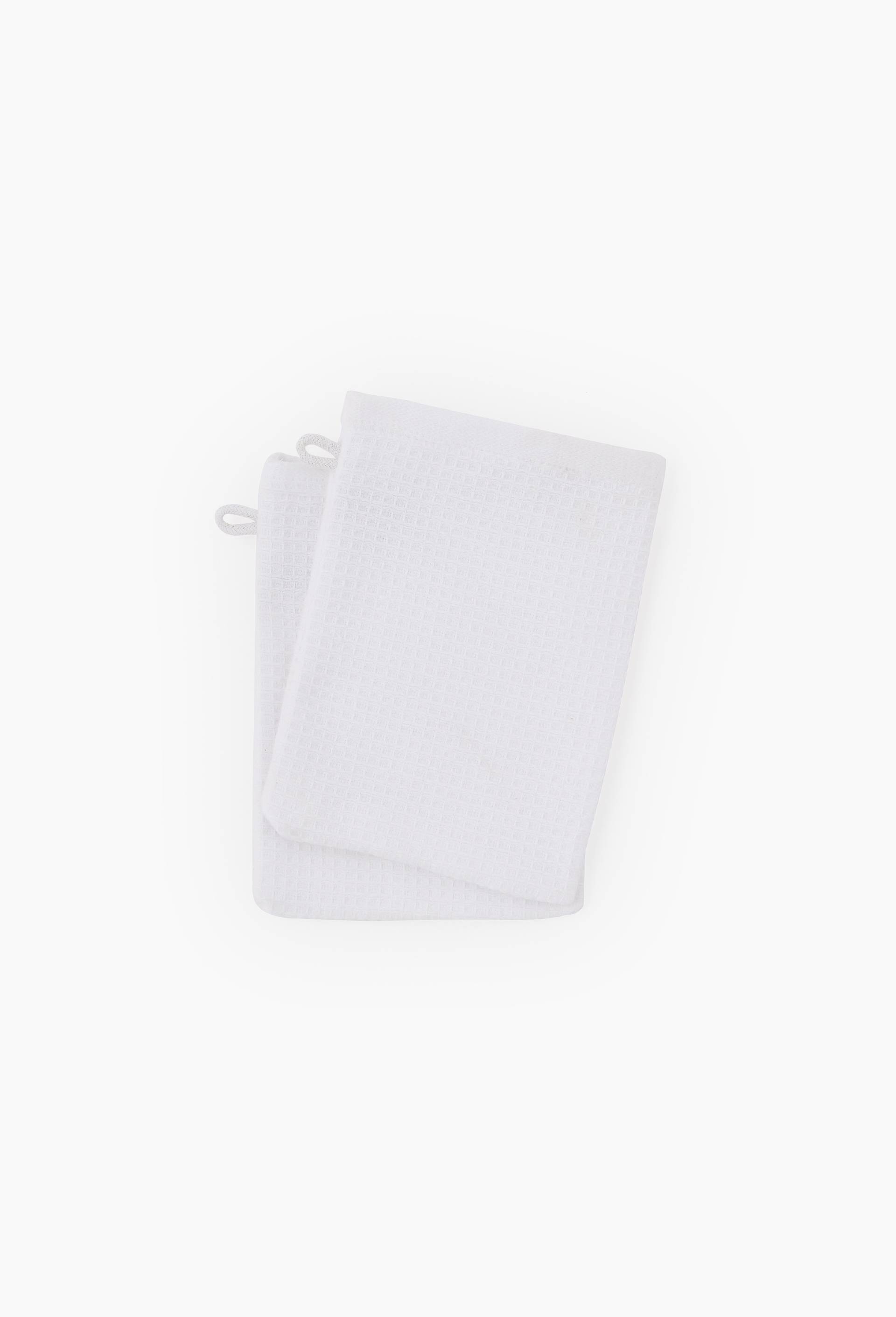 Lot de 2 gants de toilette, 15x21cm, en coton BIO GOTS, Blanc, swatch image
