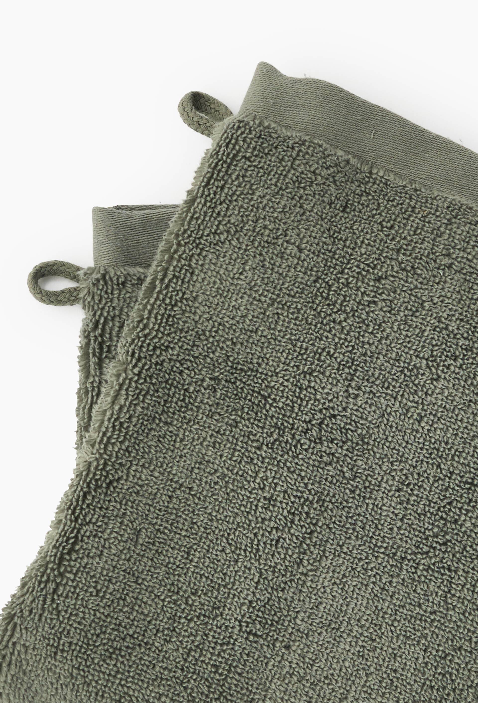 Lot de 2 gants de toilette, en coton BIO GOTS, Vert fonc&eacute;, large image number 1