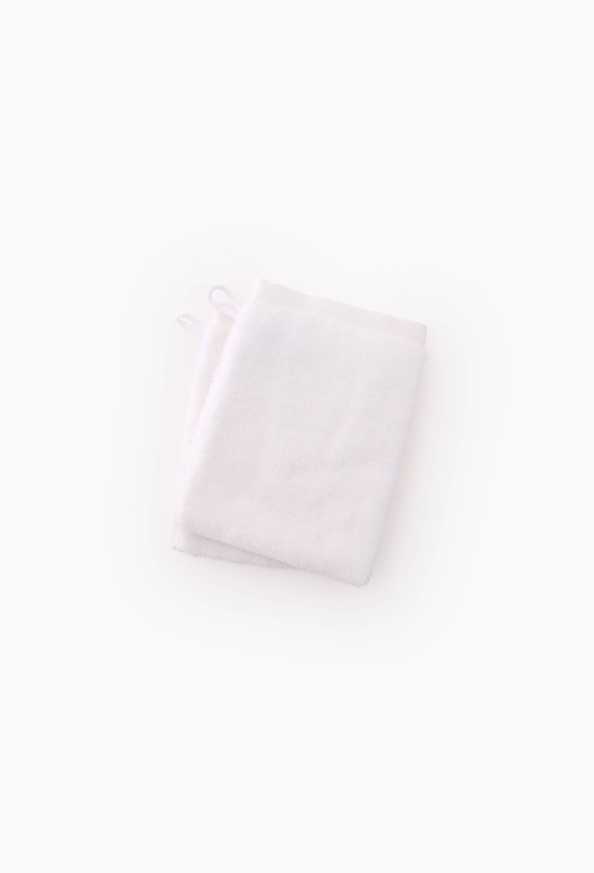Lot de 2 gants de toilette, en coton BIO GOTS, Blanc, large image number 0