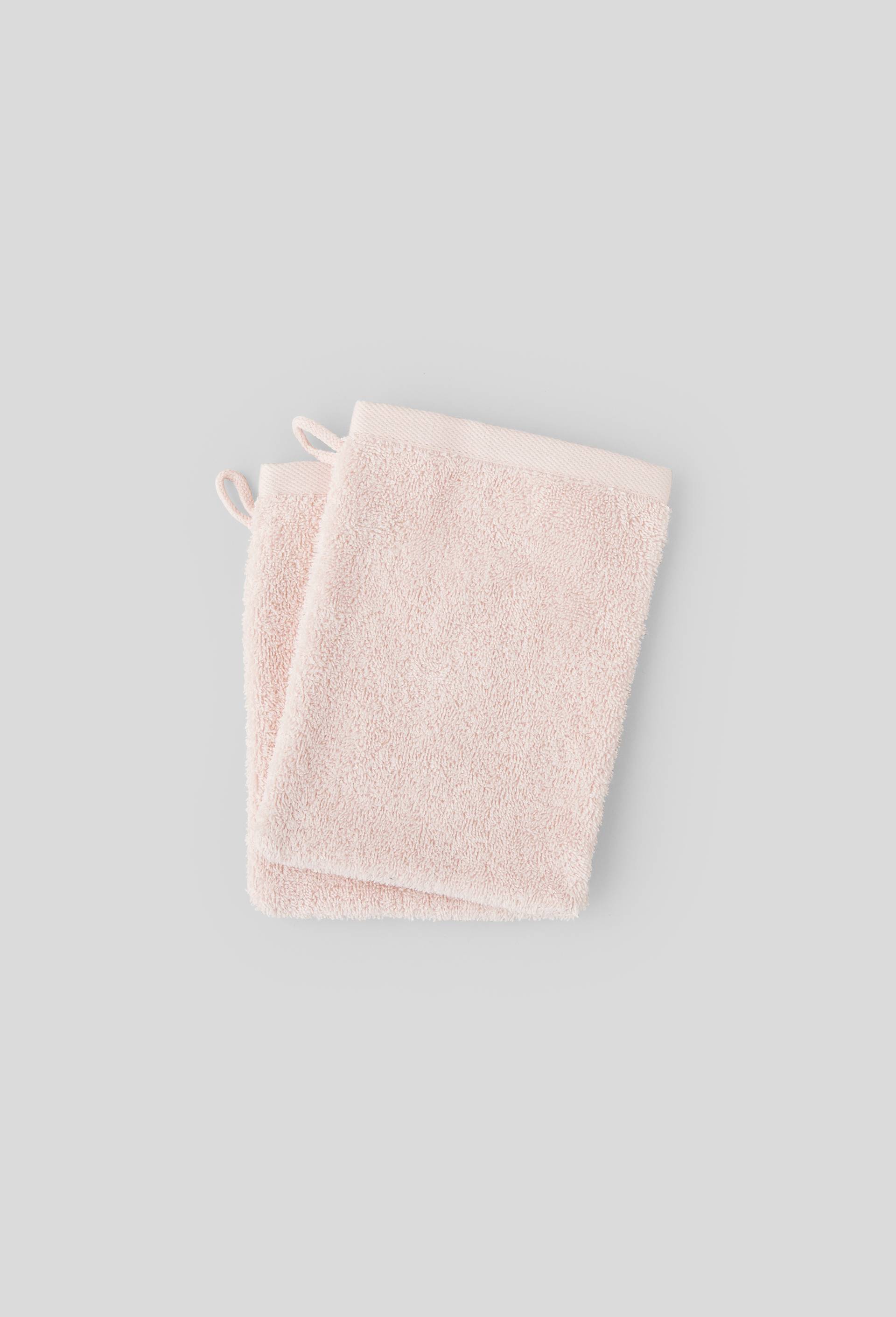 Lot de 2 gants de toilette, en coton BIO GOTS ROSE CLAIR MONOPRIX