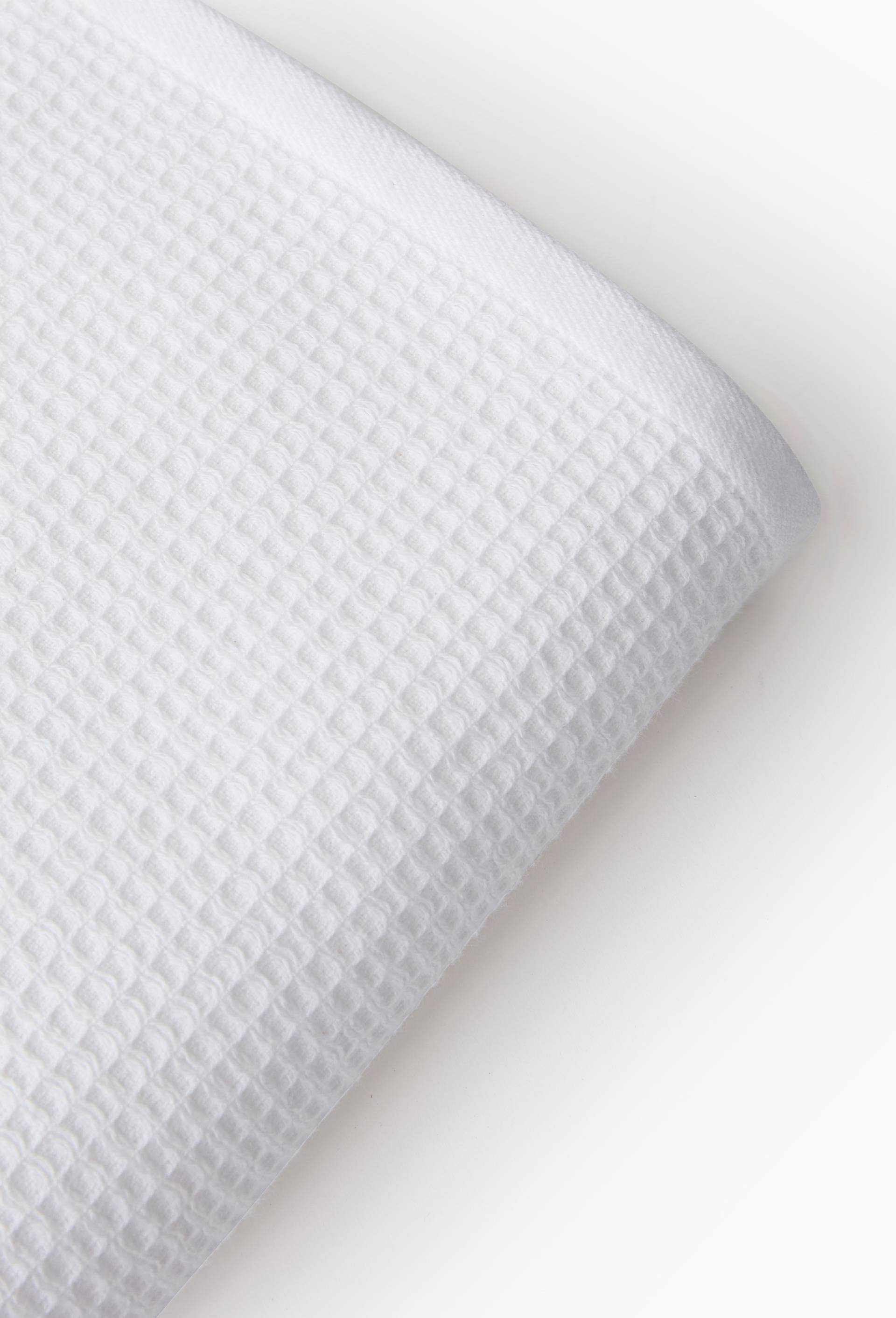 Serviette de bain nid d'abeille, en coton BIO GOTS, Blanc, large image number 1.0