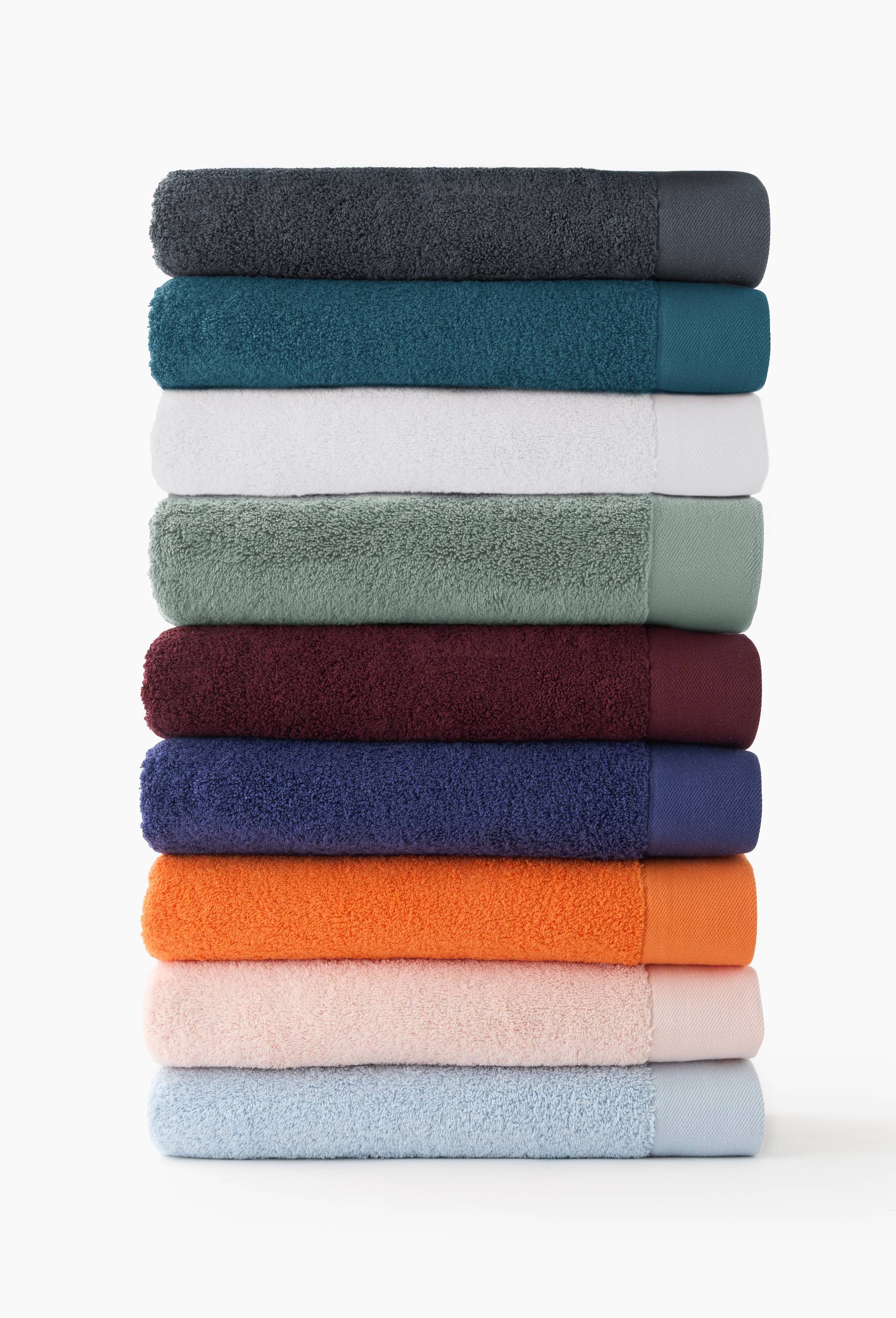 Serviette de bain unie, en coton BIO GOTS, Bleu, large image number 2