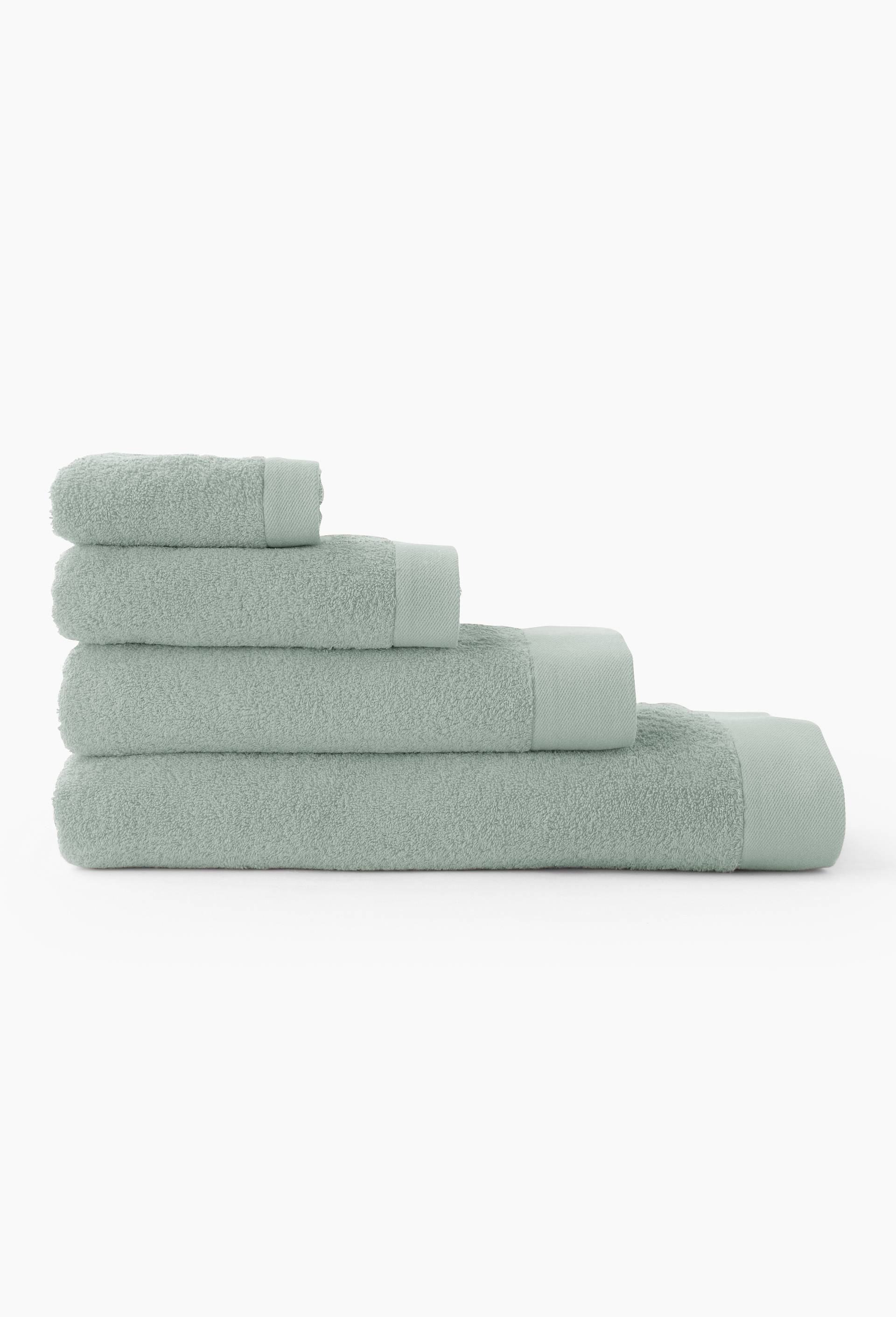 Serviette de bain unie, en coton BIO GOTS, Vert clair, swatch image