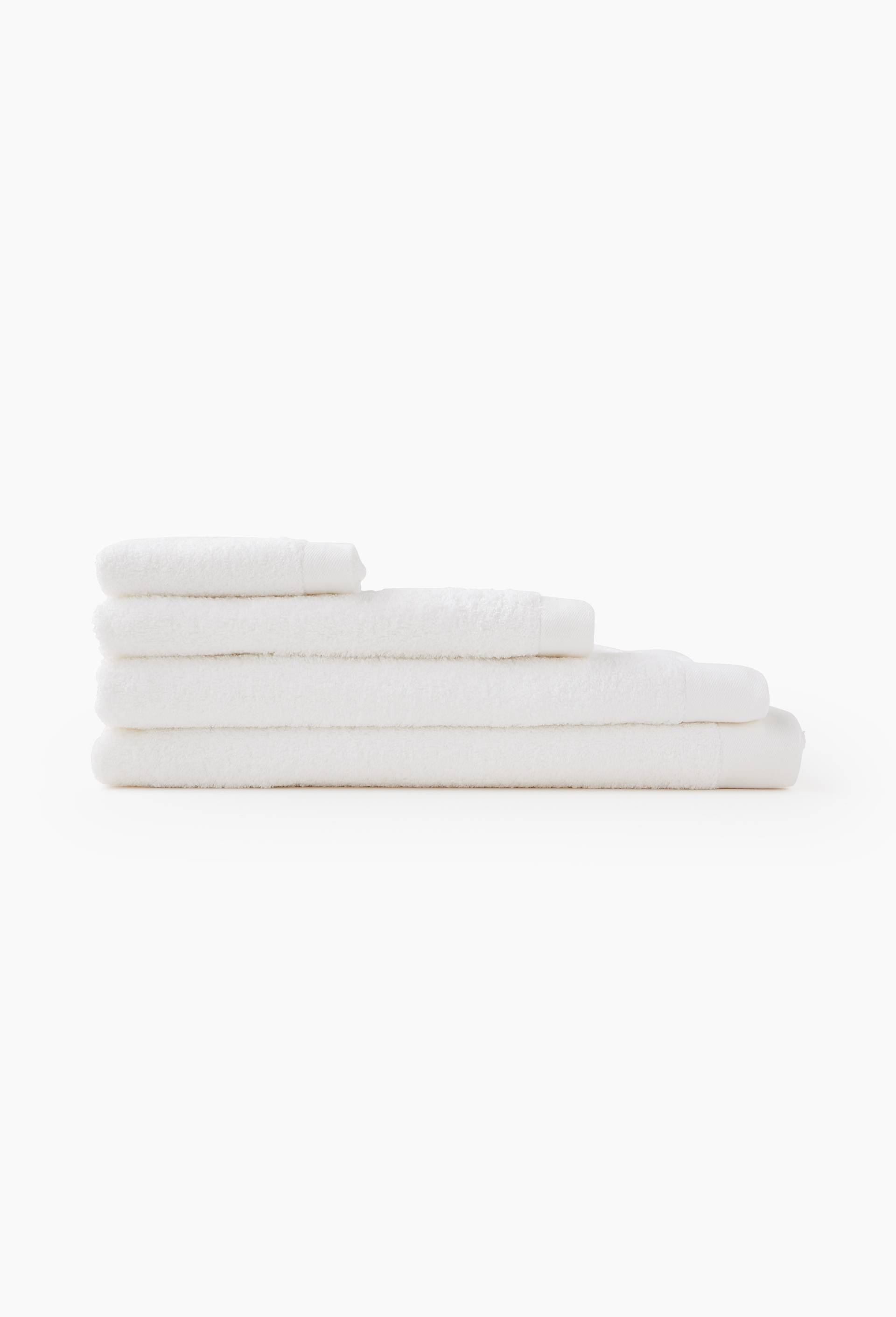 Serviette de bain unie, en coton BIO GOTS, Blanc, large image number 0