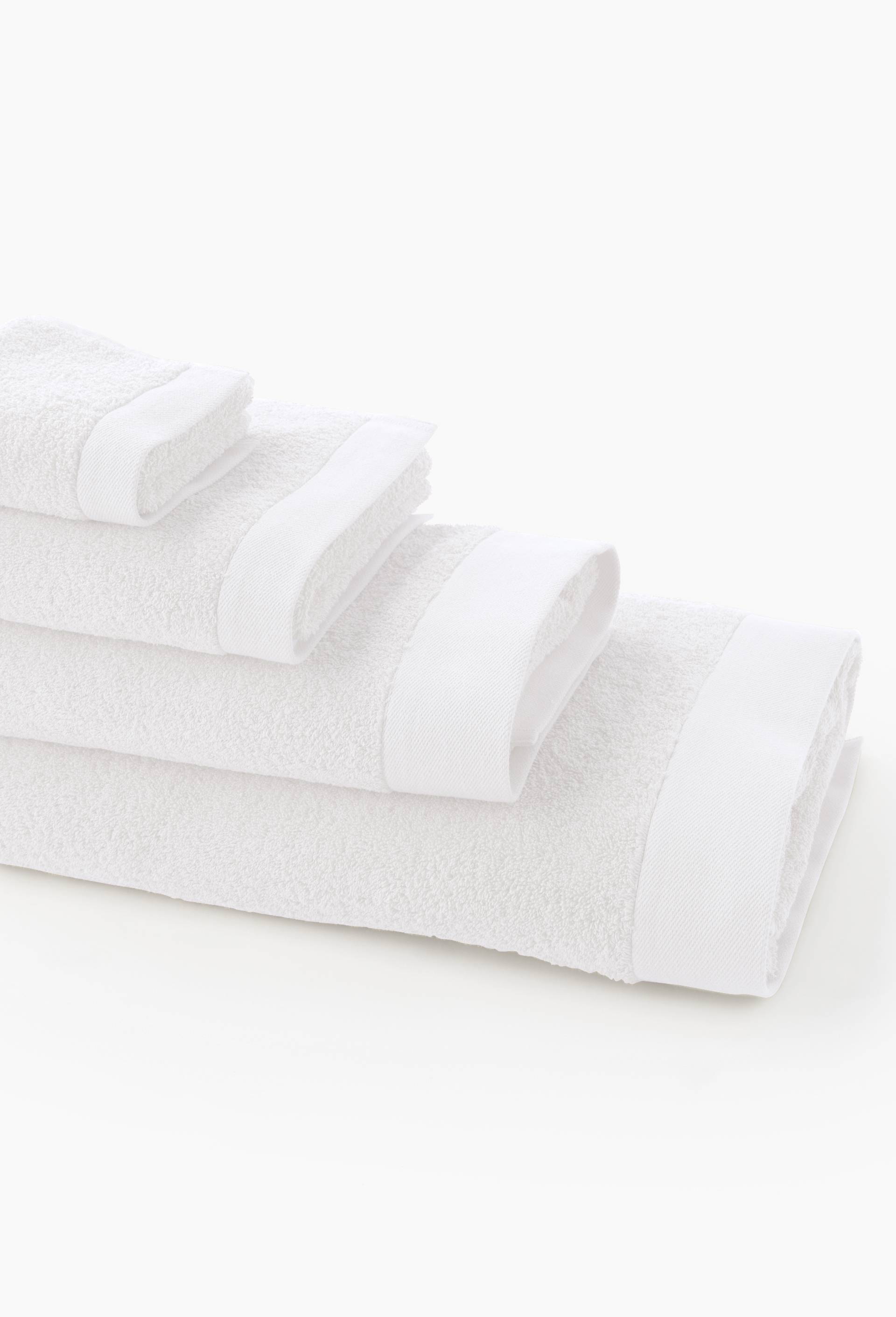 Serviette de bain unie, en coton BIO GOTS, Blanc, large image number 1