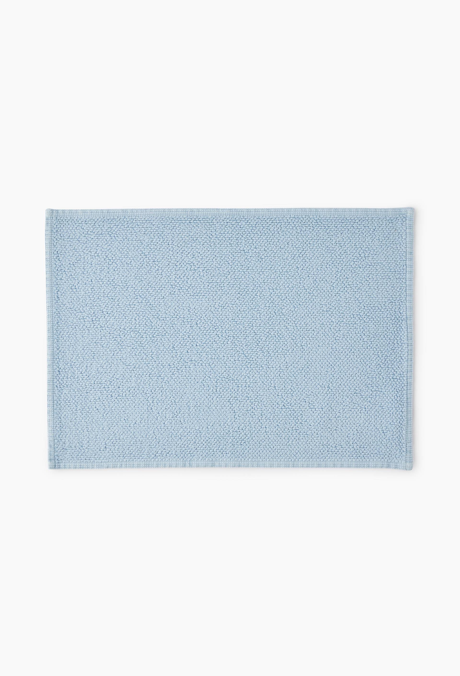 Tapis de bain jacquard, 50x70cm, coton BIO, certifié OEKO-TEX BLEU CLAIR Monoprix Maison