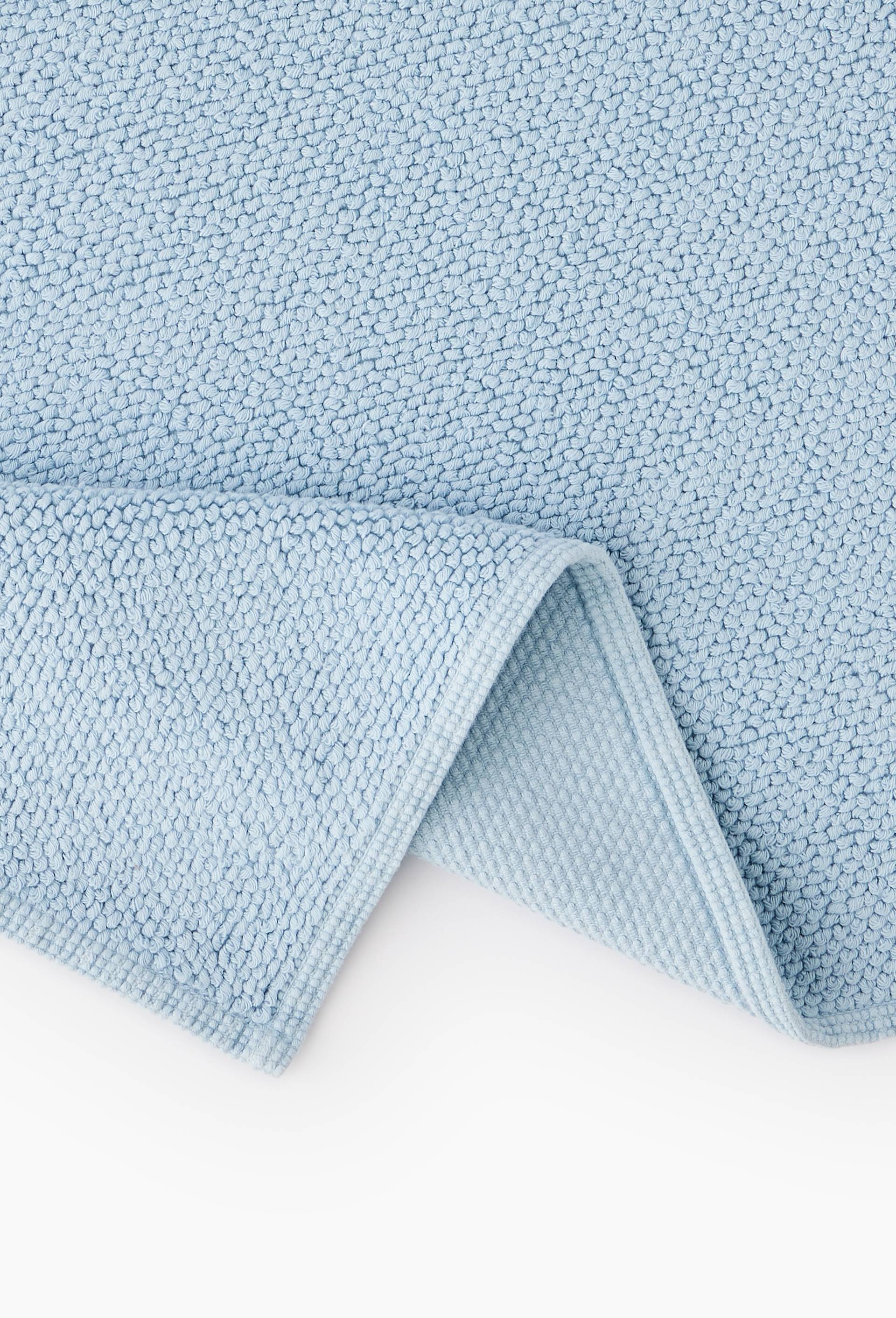 tapis de bain jacquard, 50x70cm, coton BIO, certifié OEKO-TEX, Bleu clair, large image number 1