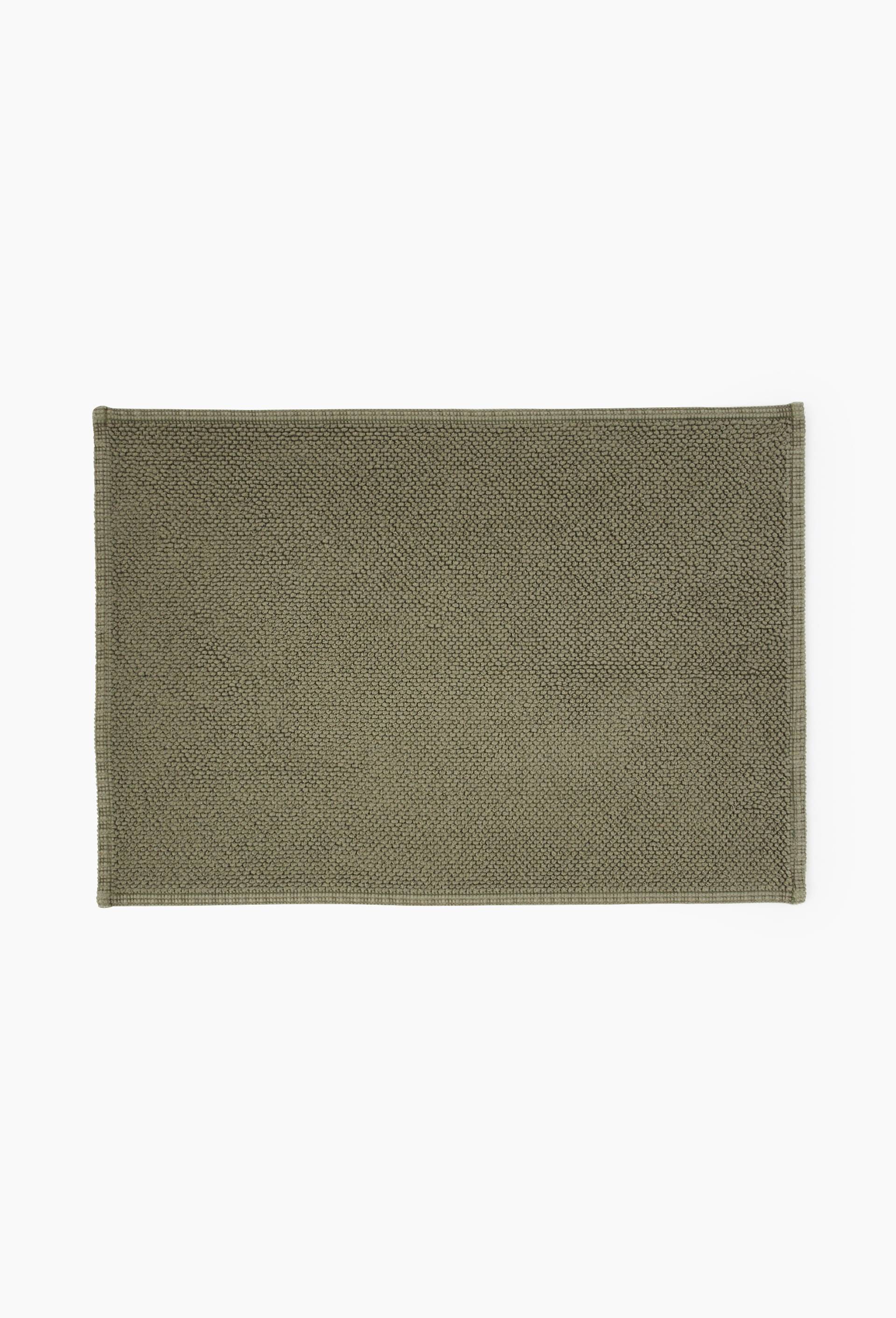 Tapis de bain jacquard, 50x70cm, en coton BIO GOTS, Vert fonc&eacute;, swatch image