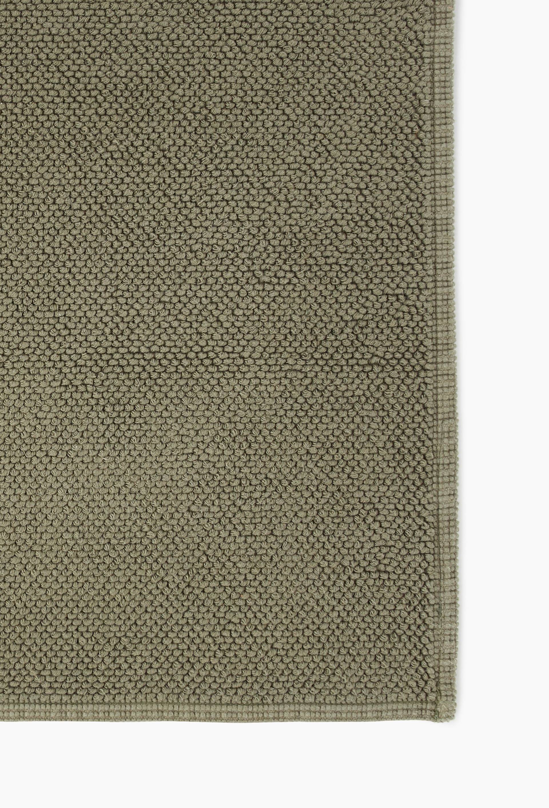 Tapis de bain jacquard, 50x70cm, en coton BIO GOTS, Vert fonc&eacute;, large image number 1