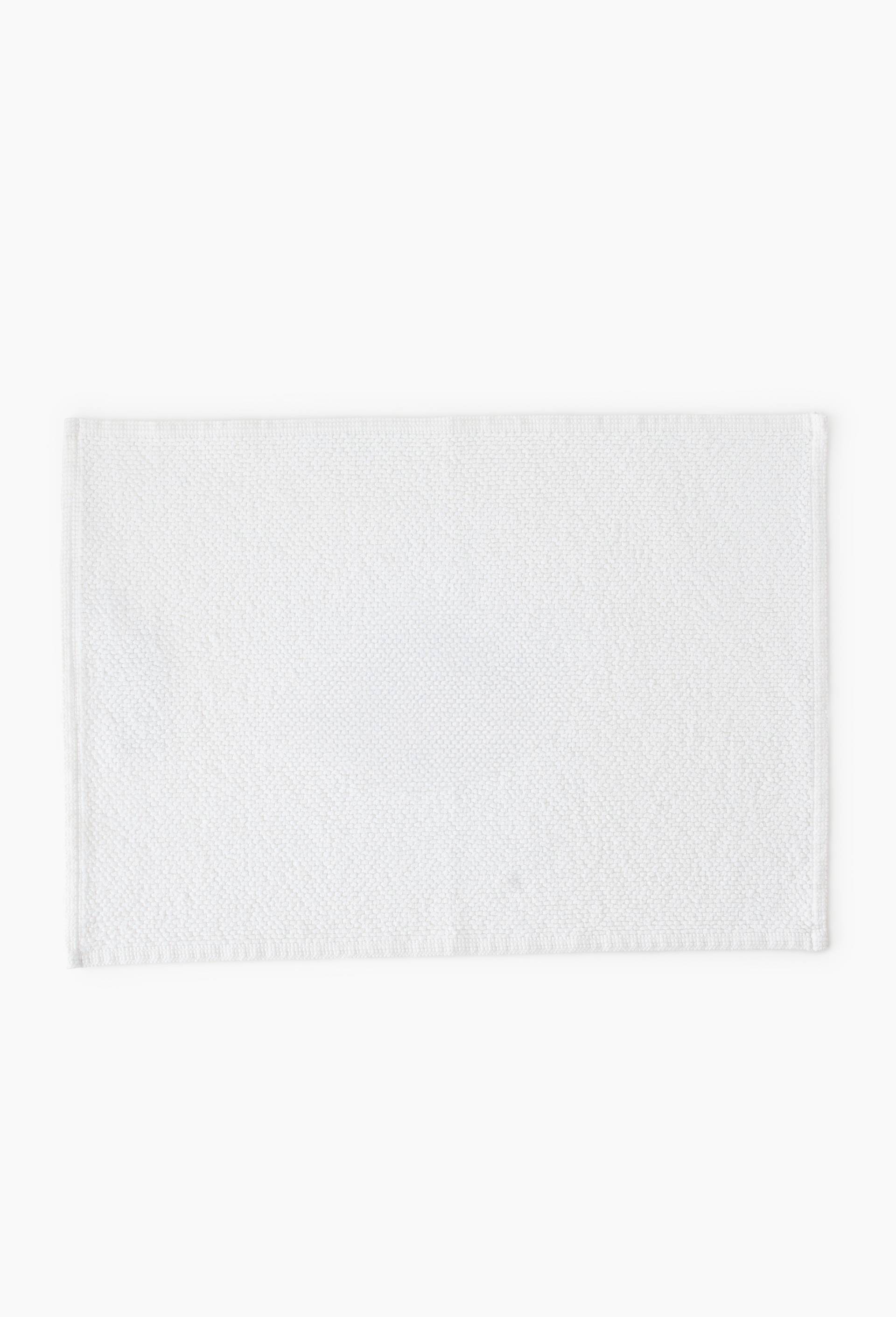 Tapis de bain jacquard, 50x70cm, en coton BIO GOTS, Blanc, large image number 0