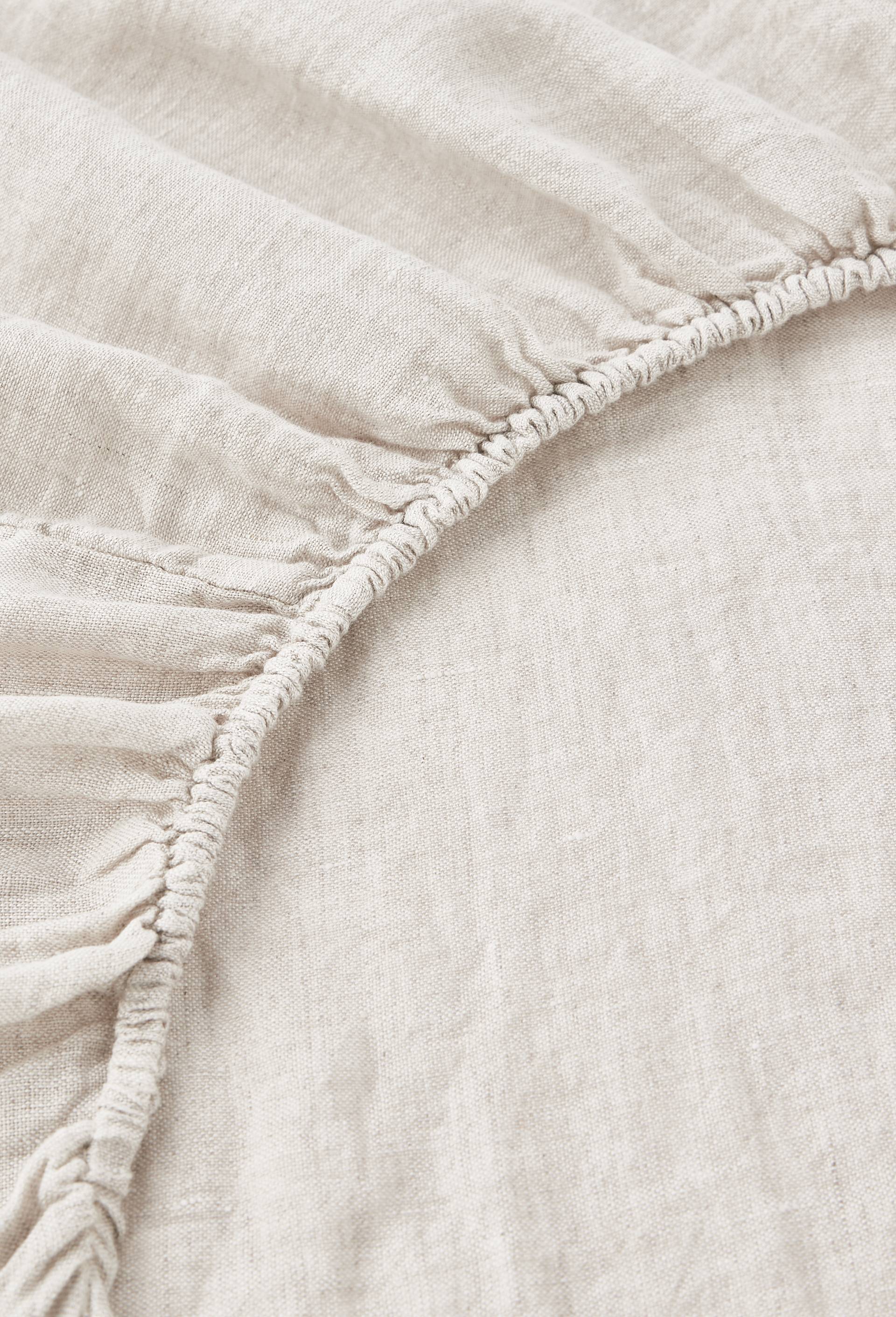 Drap housse, lin lav&eacute;, Beige clair, large image number 1.0