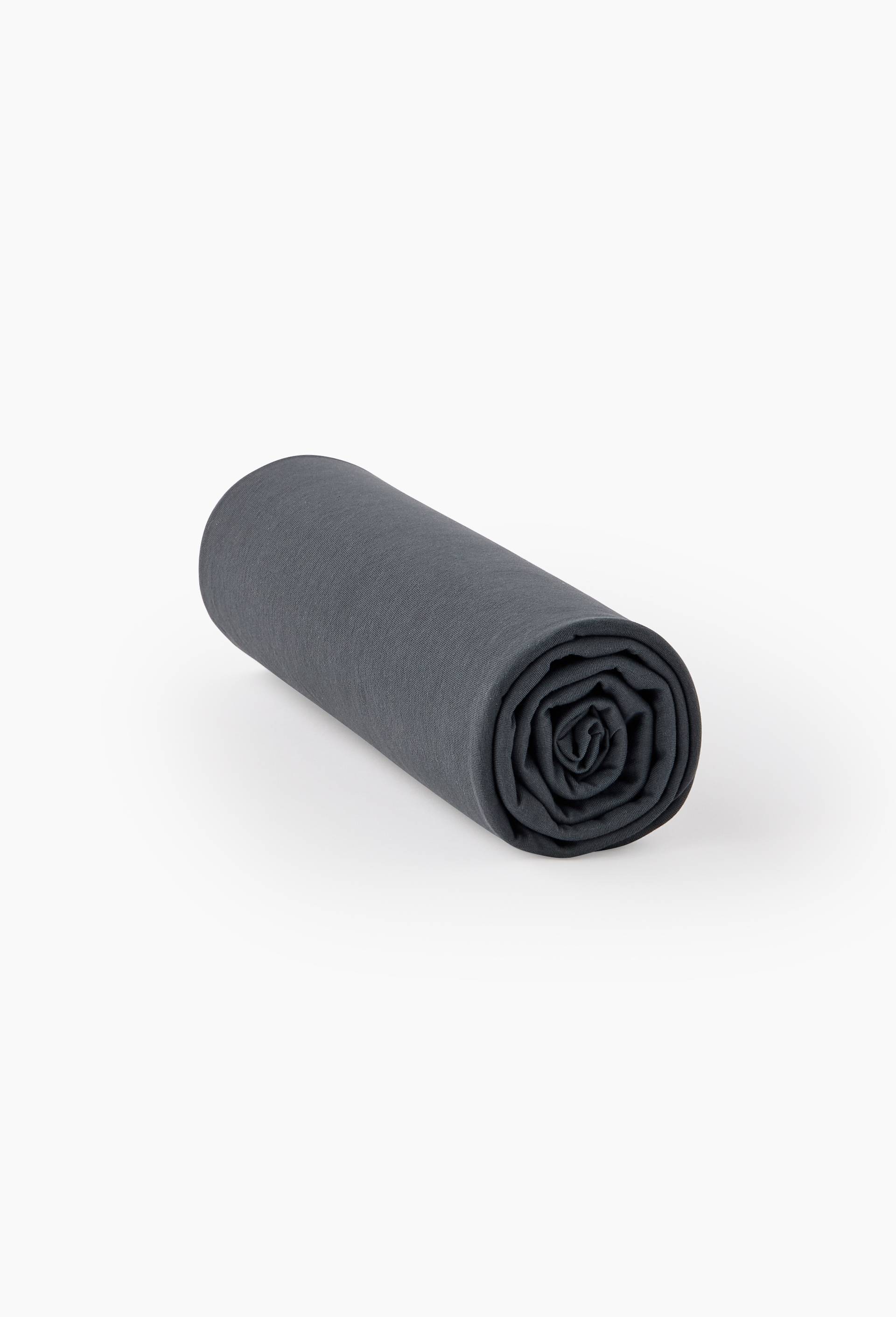 Drap housse, jersey en coton BIO, certifi&eacute; OEKO-TEX GOTS, Gris fonc&eacute;, large image number 1