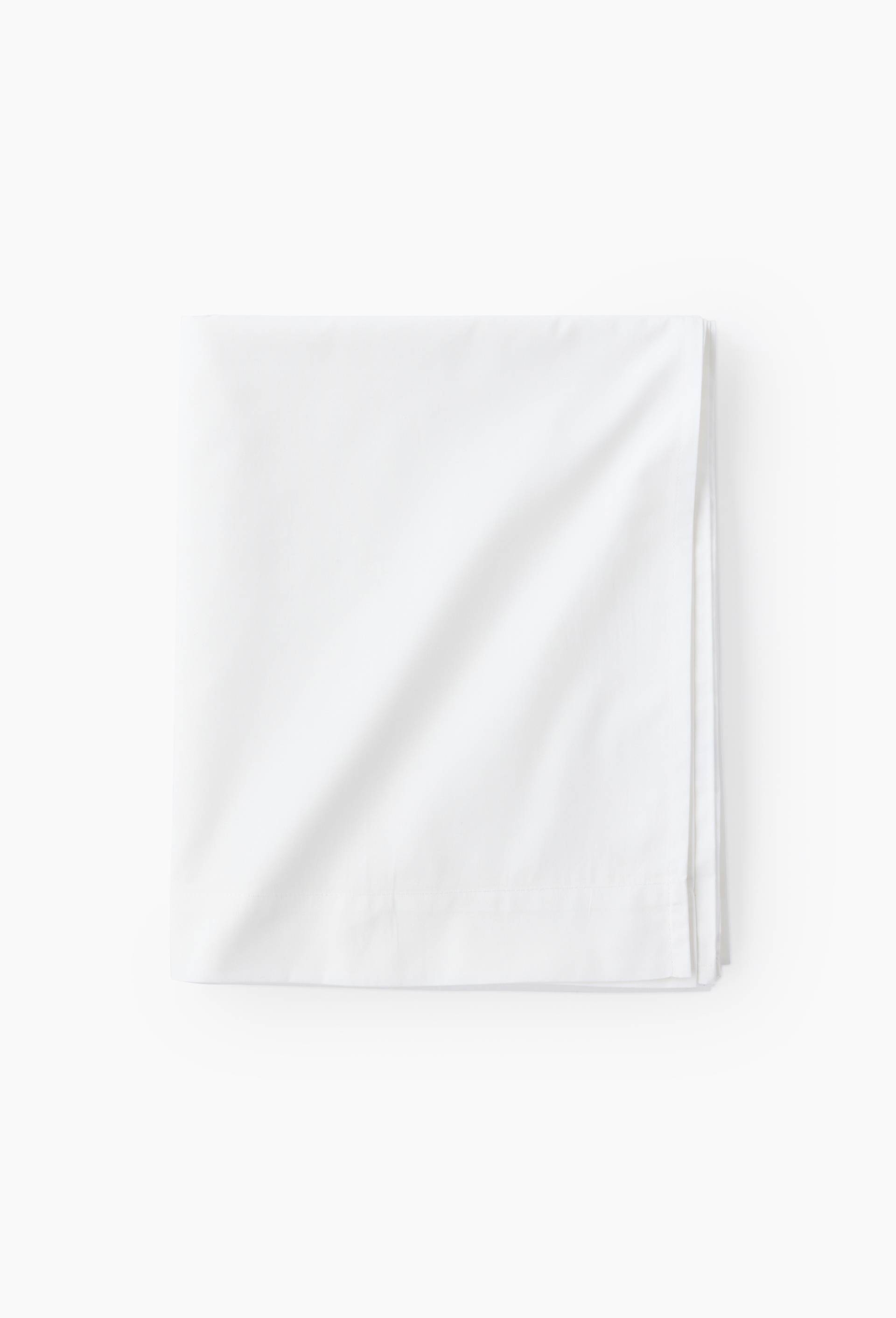 Drap plat uni, percale de coton, 100% coton bio GOTS, Blanc, large image number 0.0