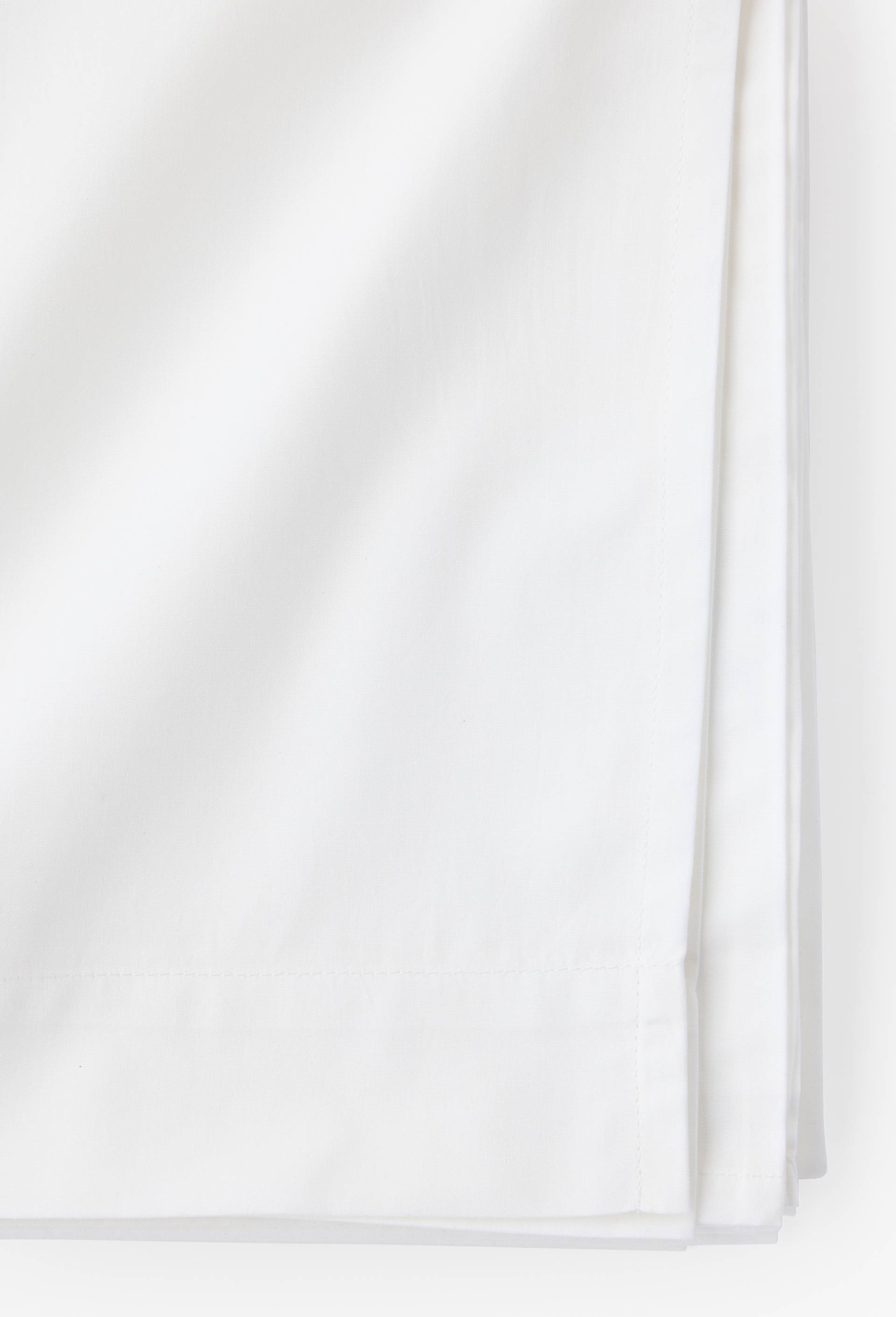 Drap plat uni, percale de coton, 100% coton bio GOTS, Blanc, large