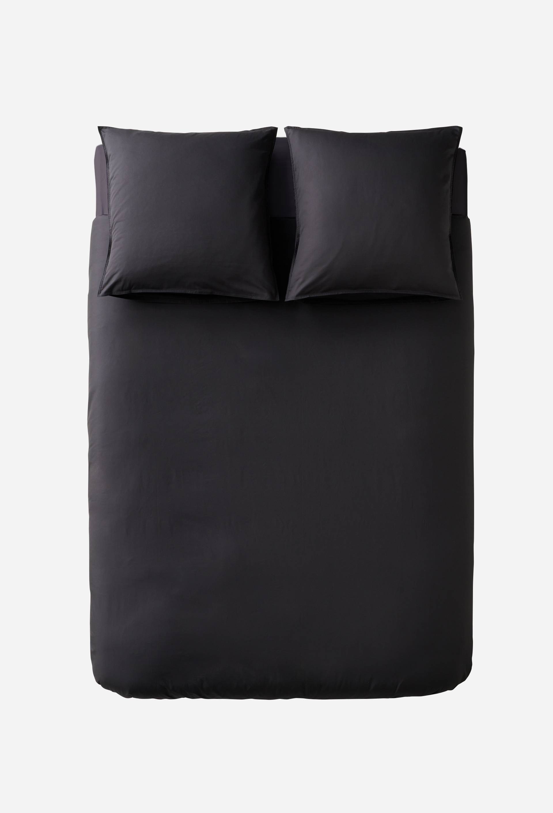 Housse de couette unie, percale de coton, 100% coton bio GOTS, Bleu fonc&eacute;, large
