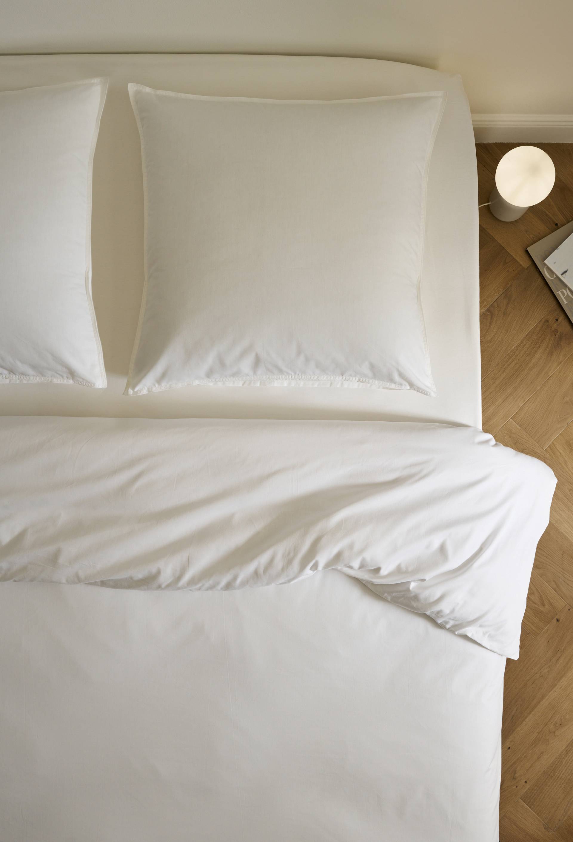 Housse de couette unie, percale de coton, 100% coton bio GOTS, Blanc, large image number 0