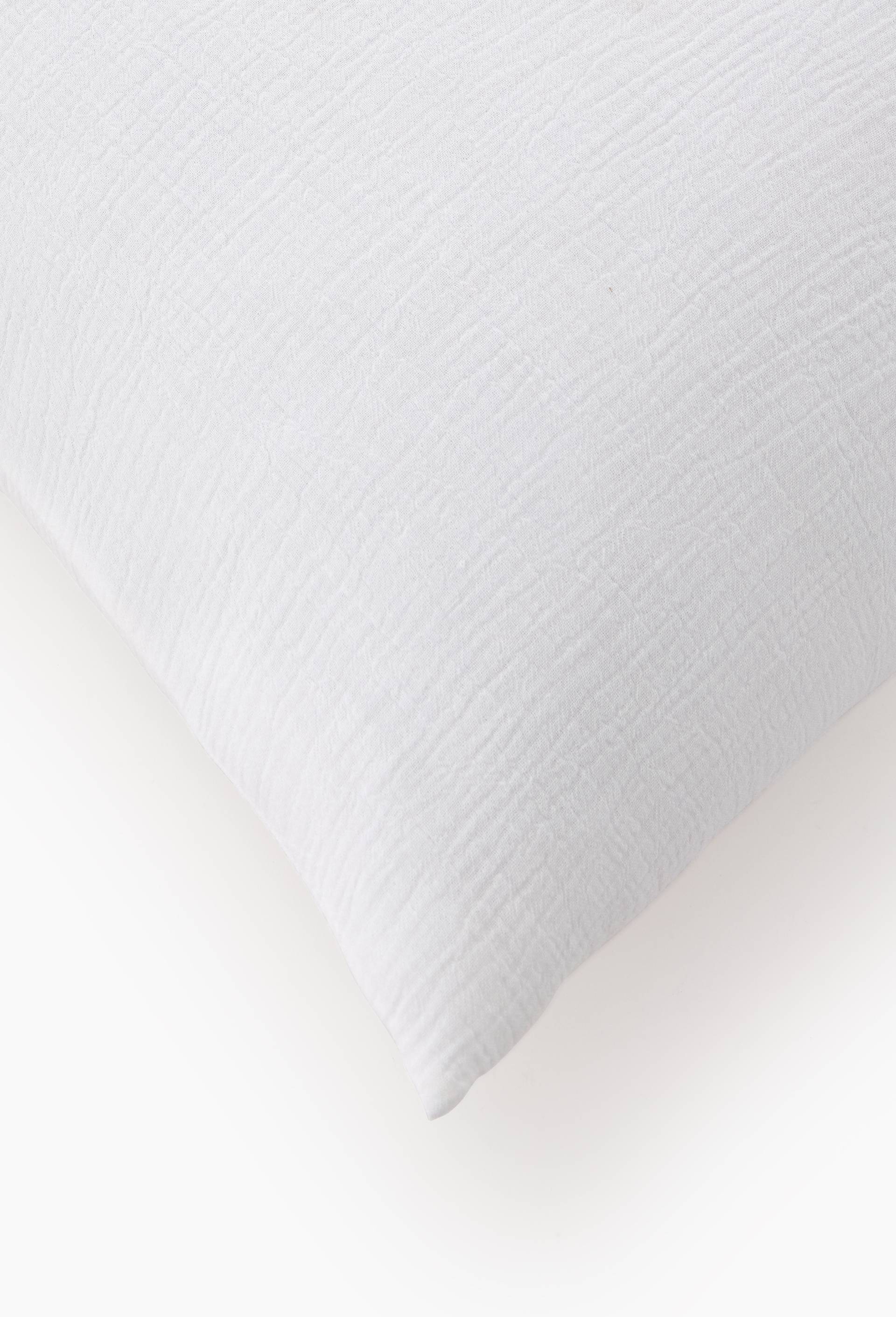 Taie oreiller unie, gaze de coton, 100% coton bio GOTS, Blanc, large image number 1
