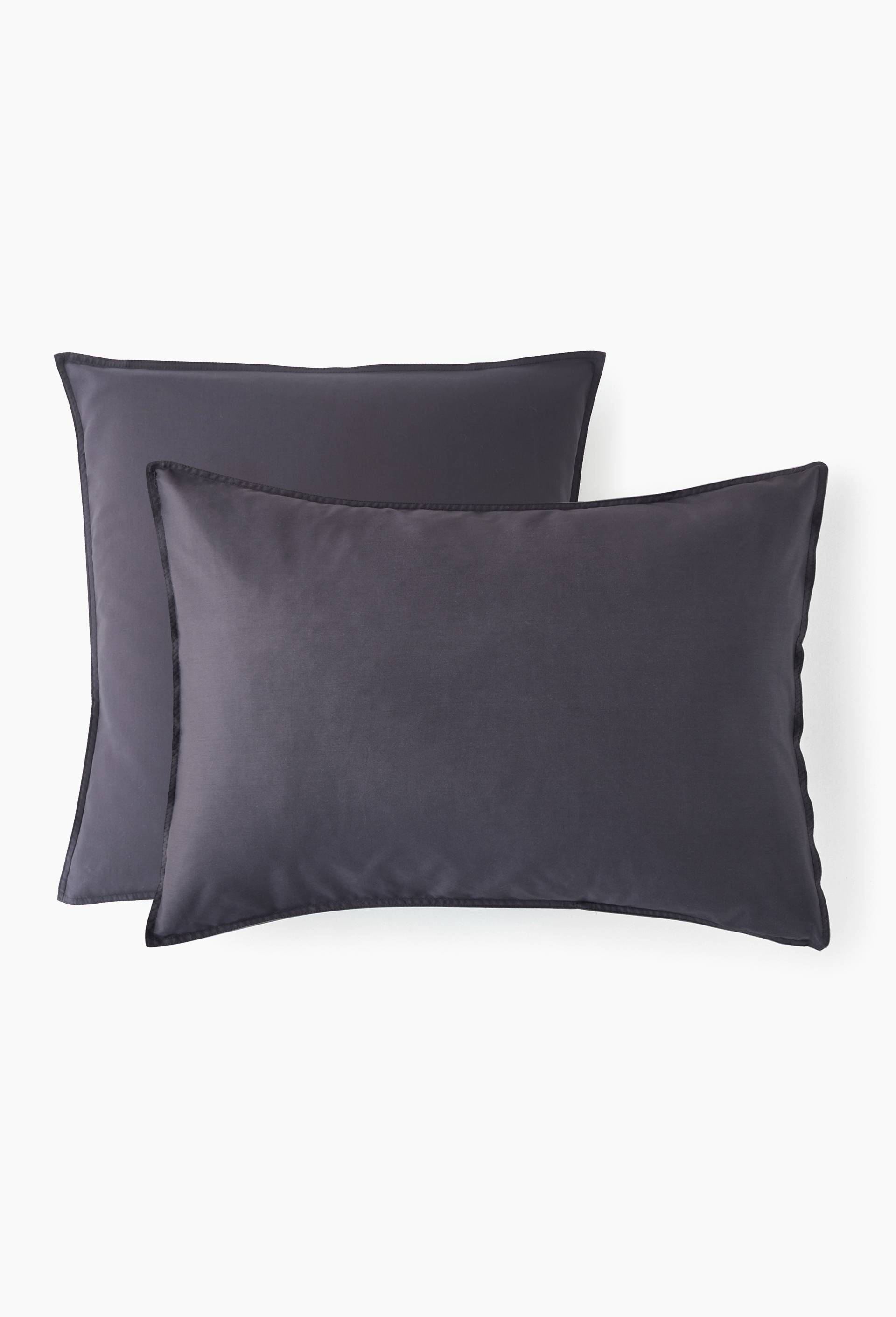 Taie oreiller unie, percale de coton, 100% coton bio GOTS, Bleu fonc&eacute;, large image number 1