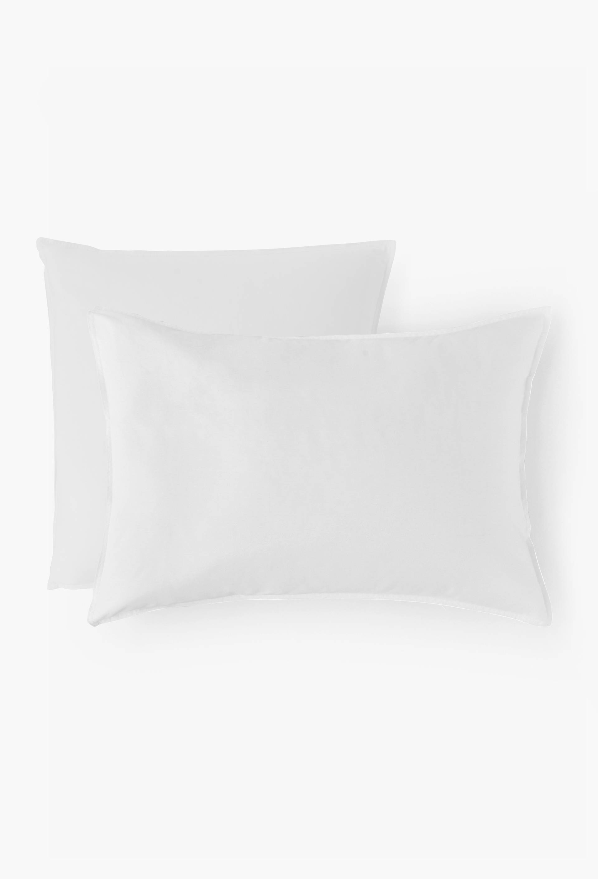 Taie oreiller unie, percale de coton, 100% coton bio GOTS, Blanc, large image number 1.0