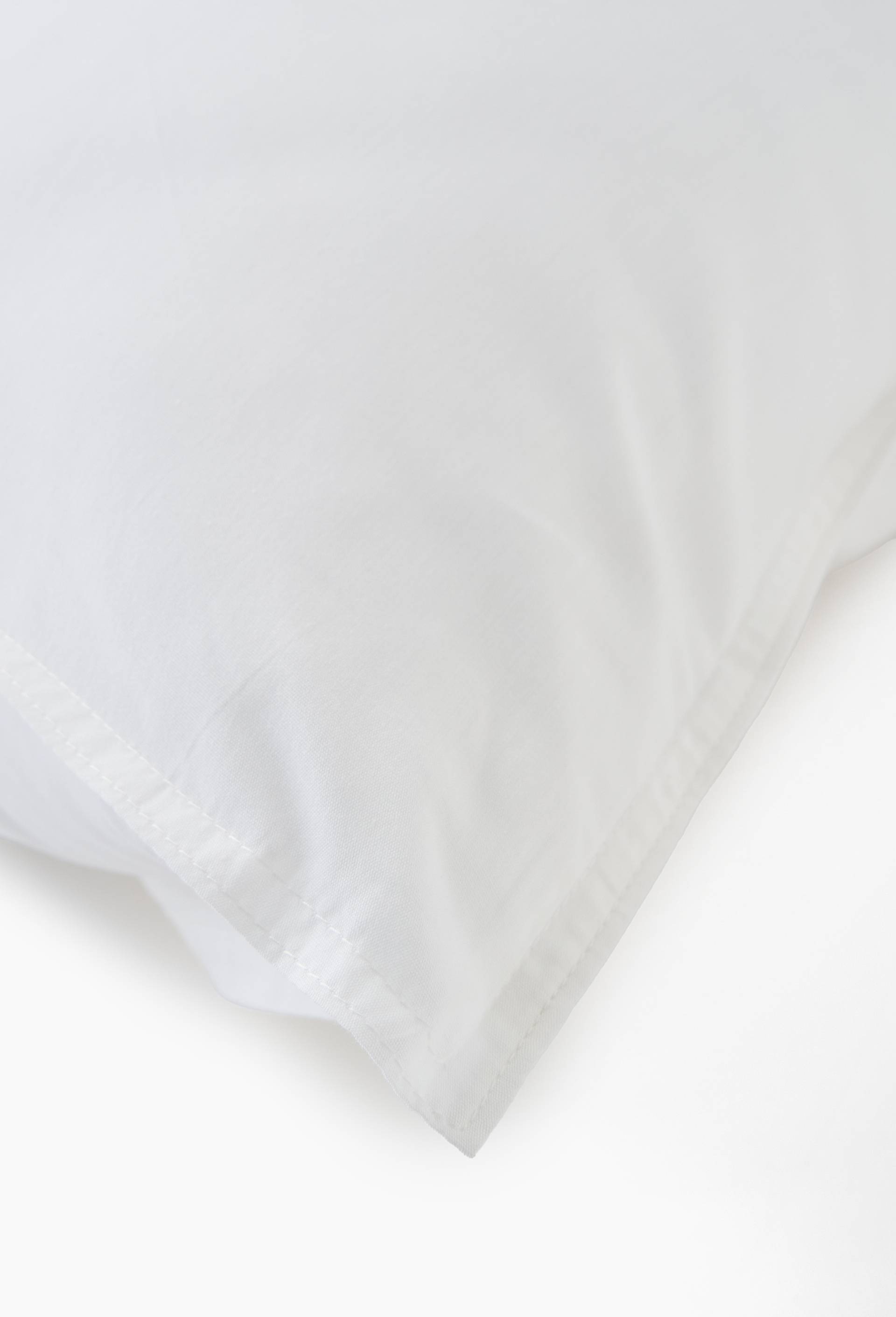 Taie oreiller unie, percale de coton, 100% coton bio GOTS, Blanc, large