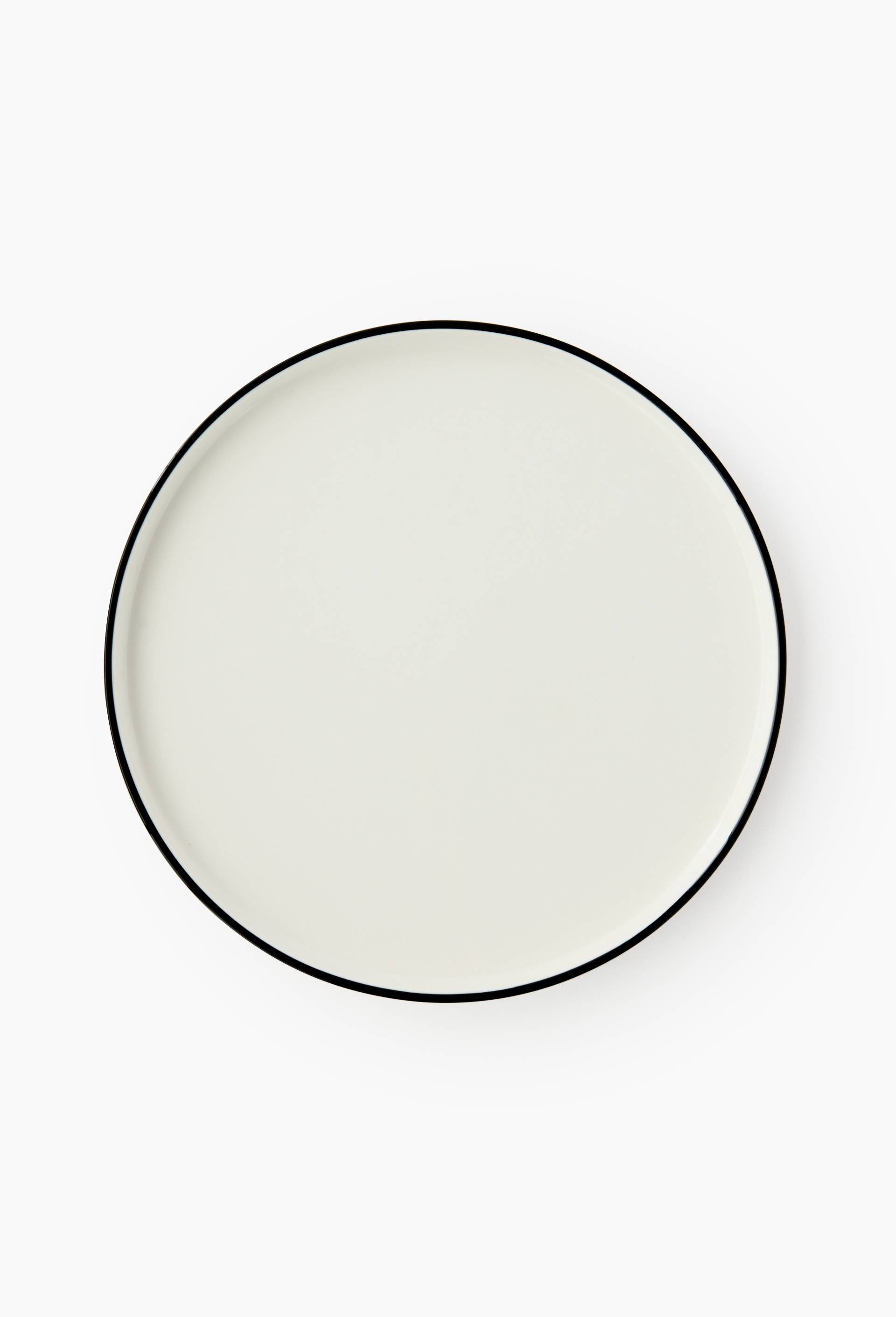 Assiette plate rebord finition liser&eacute;, 25cm, Blanc, large image number 0