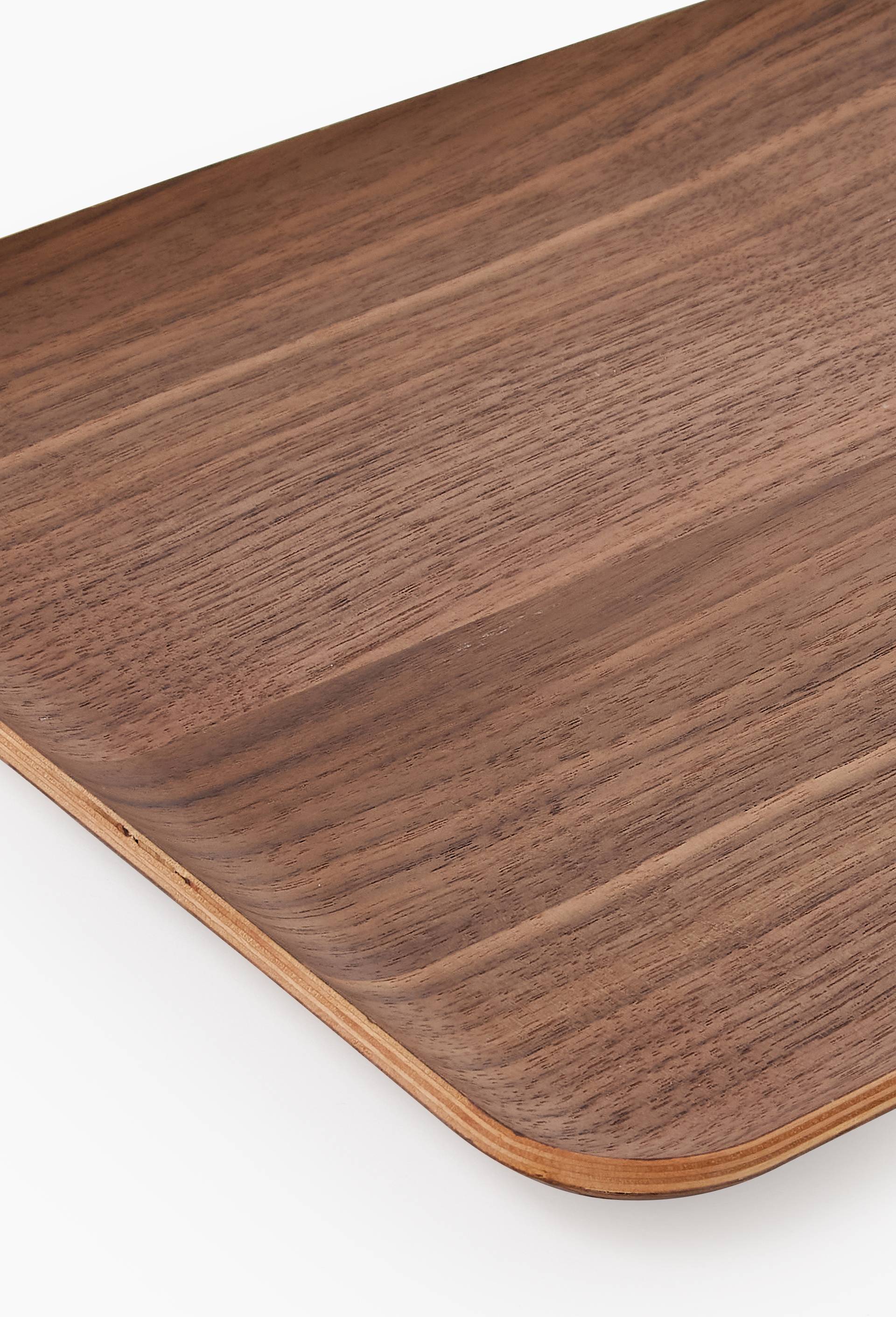 Plateau, 36cm, bois de noyer, Beige, large image number 1