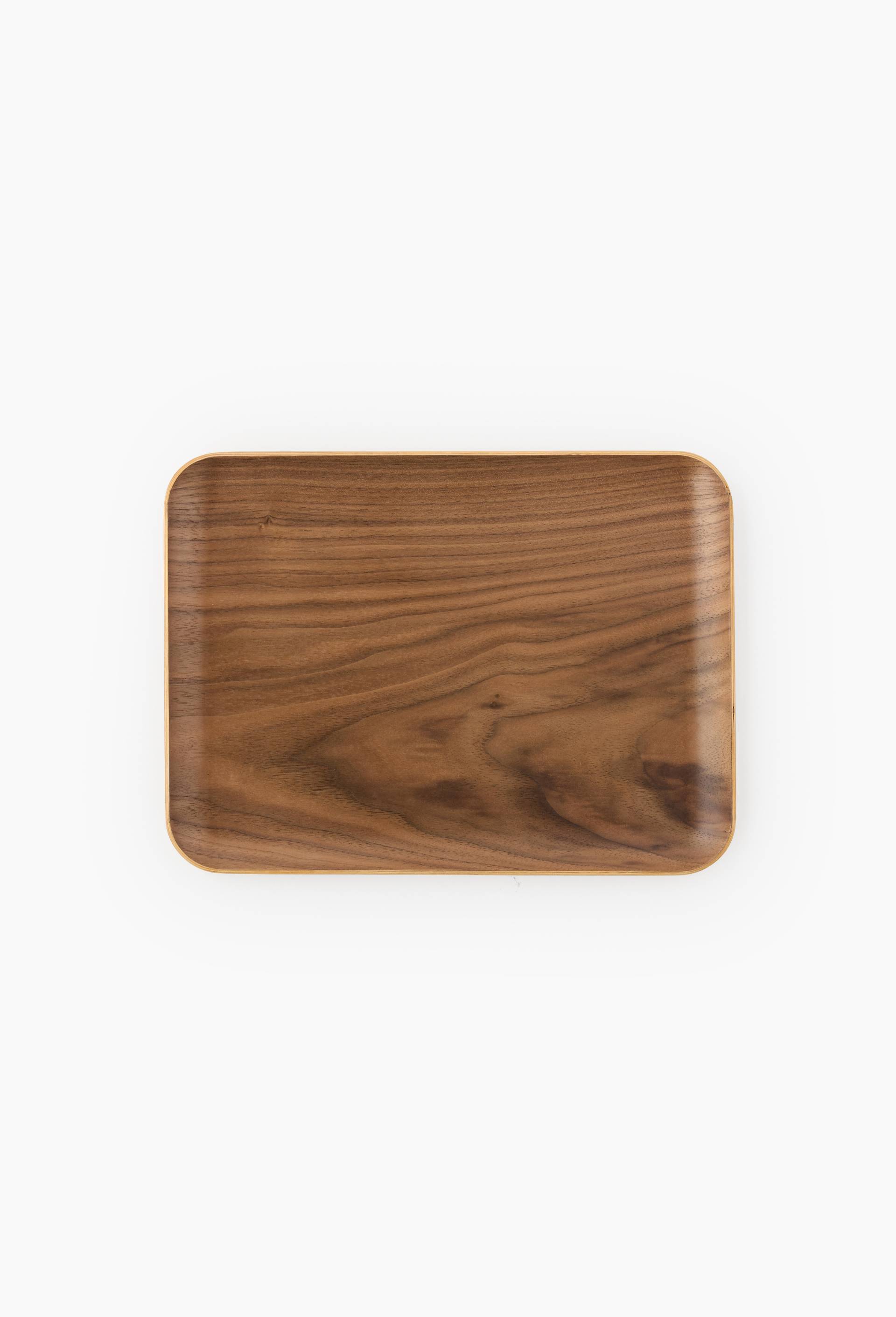 Plateau, 27cm, bois de noyer, Beige, large image number 0.0
