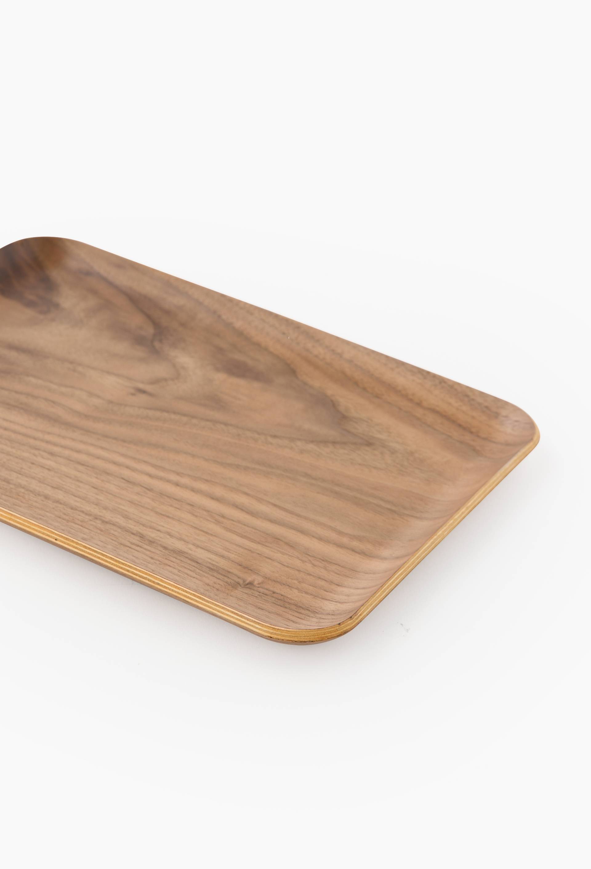 Plateau, 27cm, bois de noyer, Beige, large image number 1
