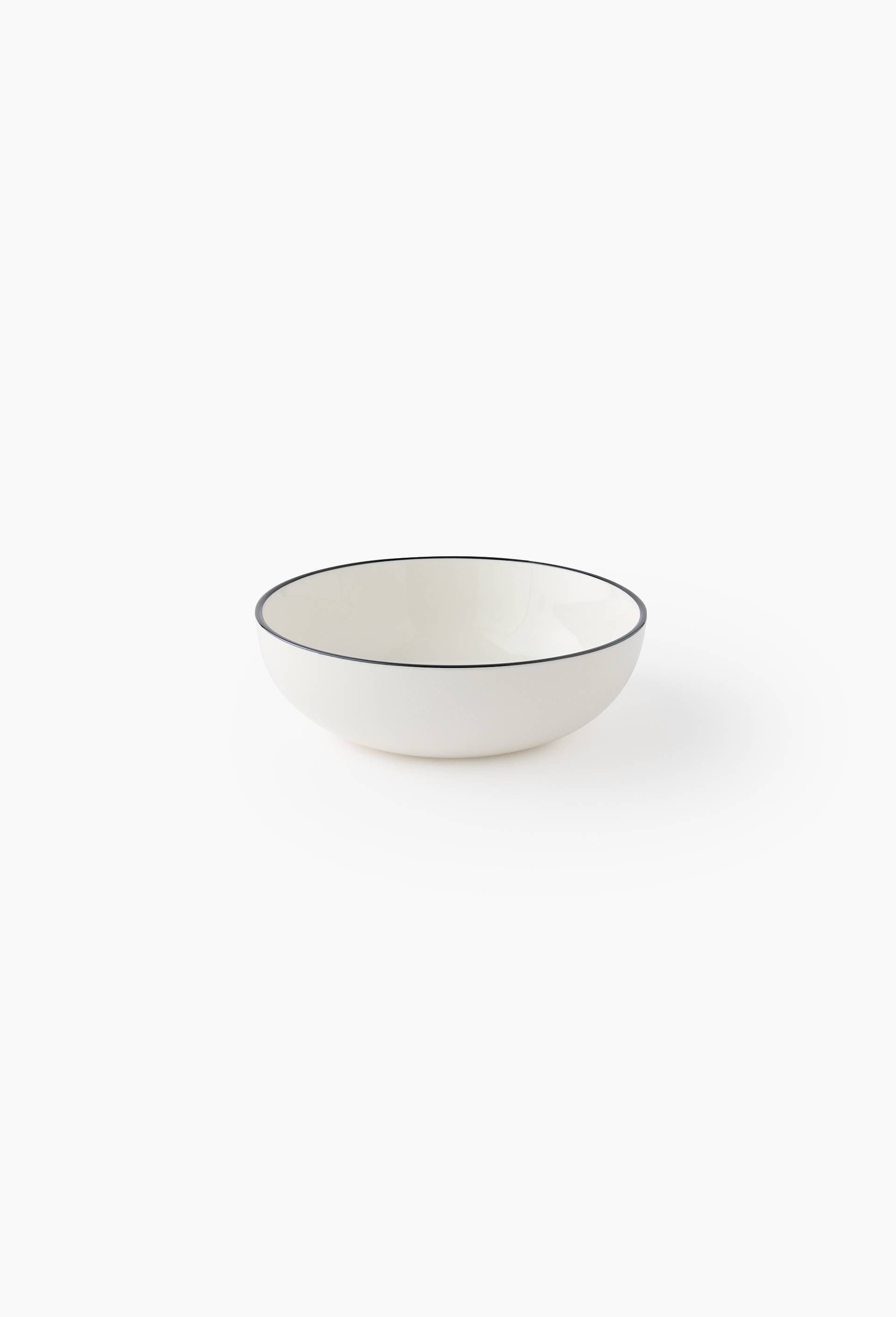 Saladier finition liseré, 21cm, Blanc, large image number 0