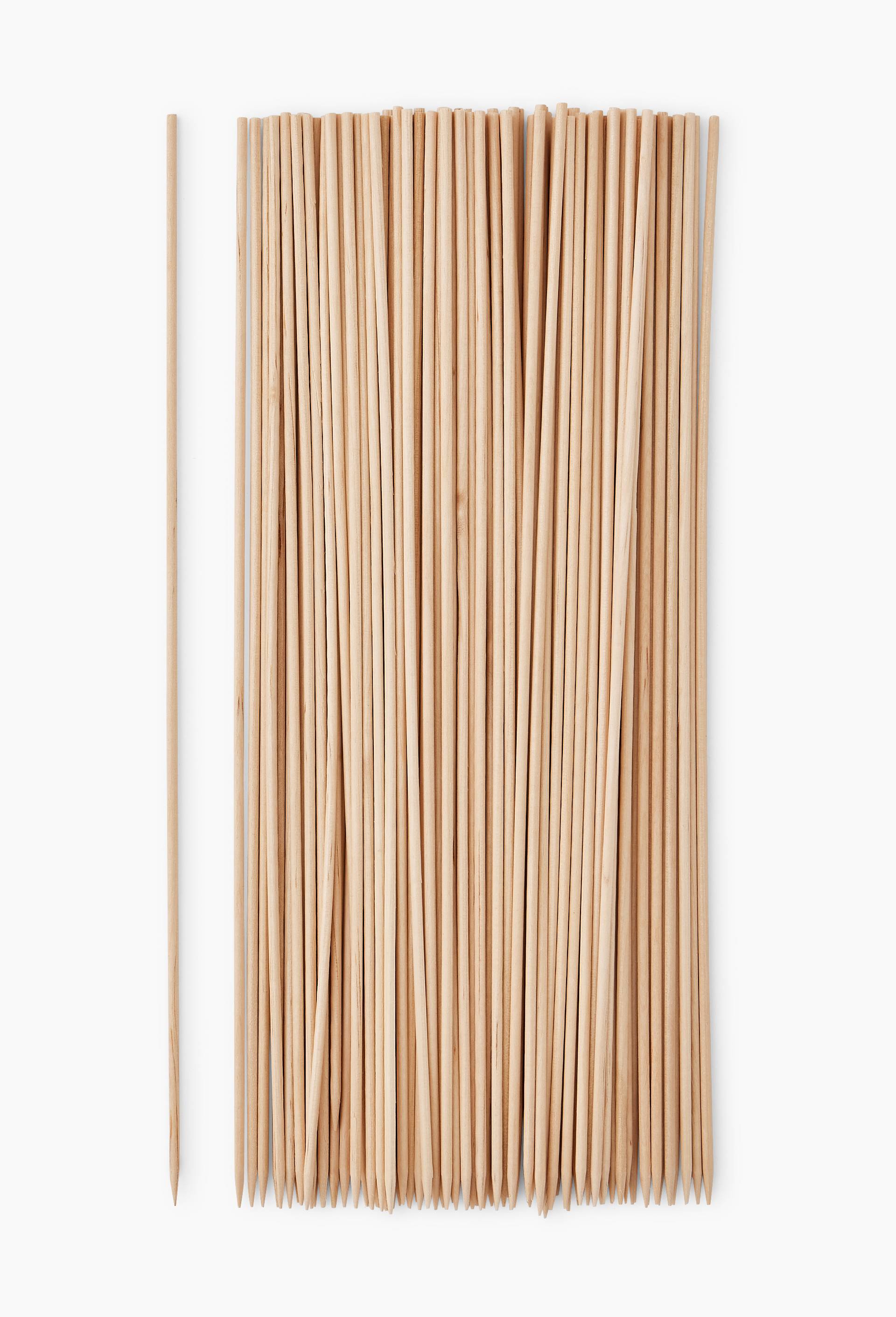 100 brochettes, 25cm, bois de h&ecirc;tre, Beige clair, large image number 0
