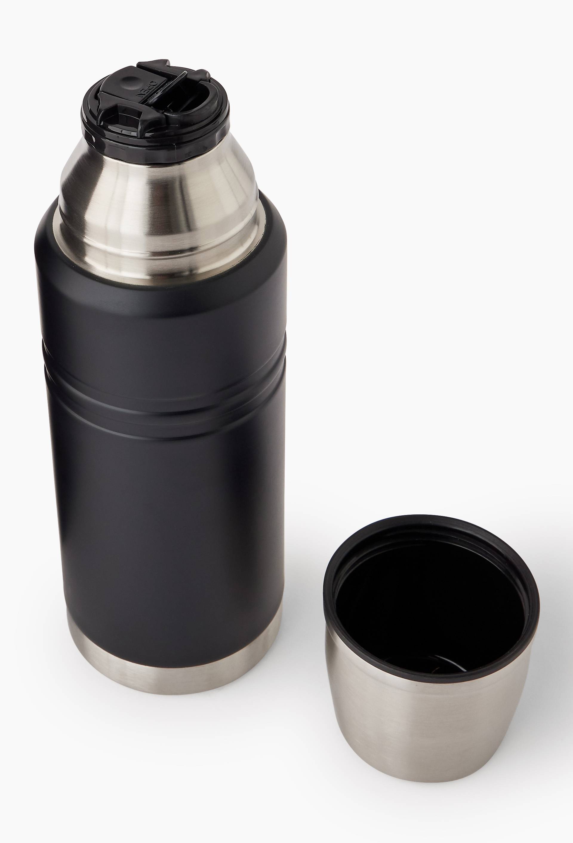 Bouteille isotherme 750ml, avec gobelet, Noir, large image number 1.0
