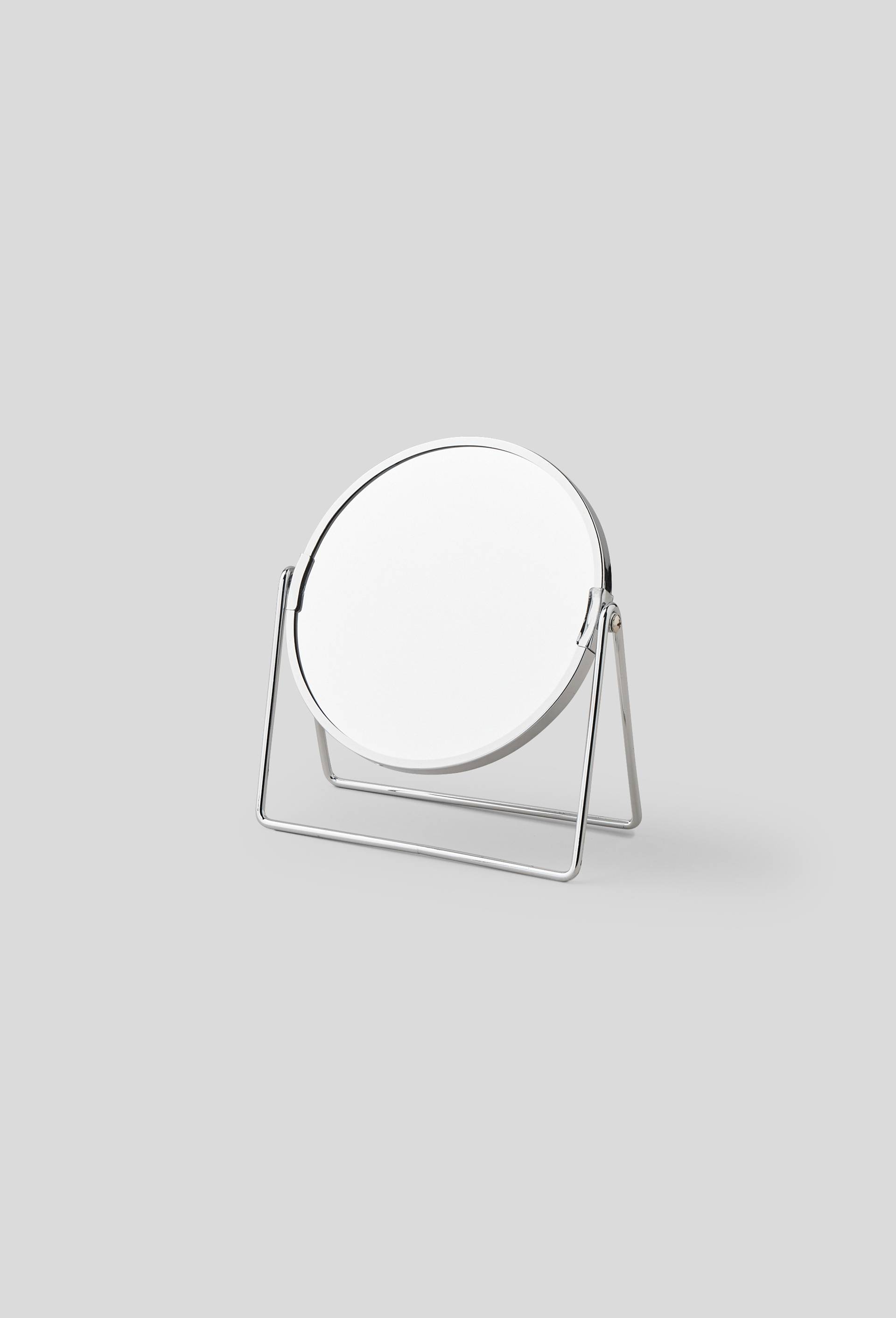 Miroir grossissant sur pied, 19x20.5x7.8cm, m&eacute;tal, Argent, large image number 0