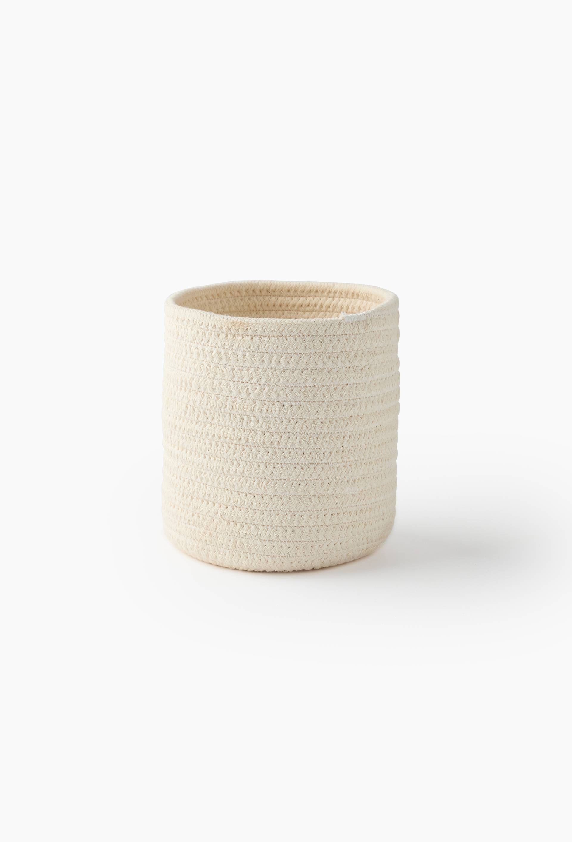 Panier rond en coton, Blanc, large image number 0.0