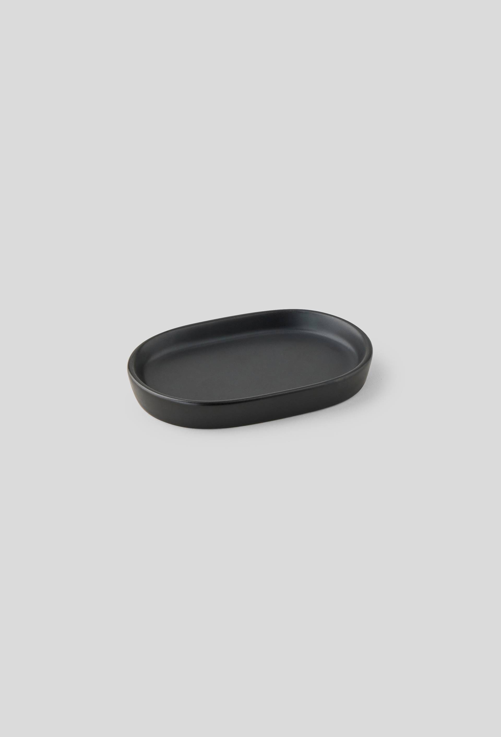 Porte savon, 13x9x2cm, en c&eacute;ramique, Noir, large image number 0