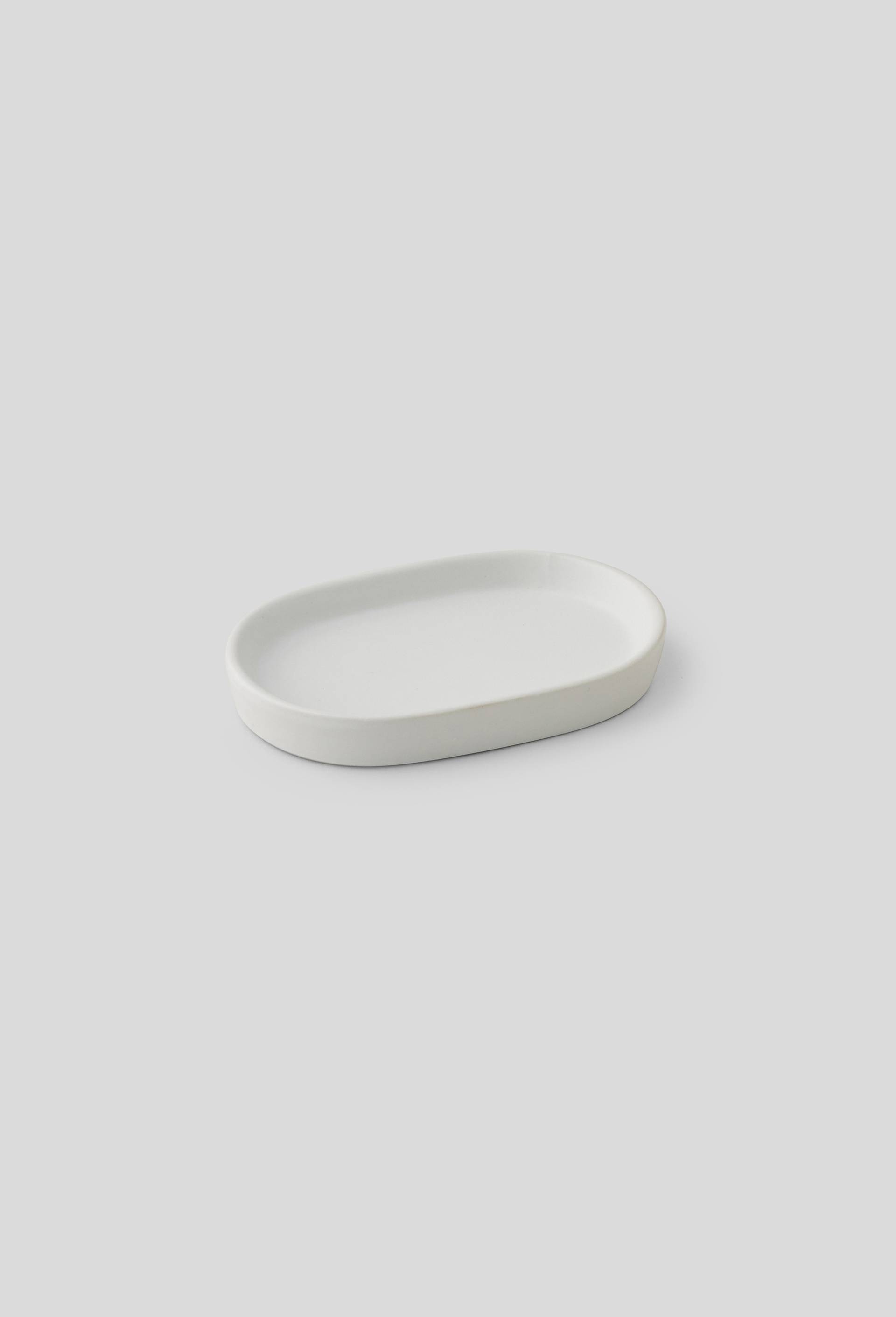 Porte savon, 13x9x2cm, en c&eacute;ramique, Blanc, large image number 0