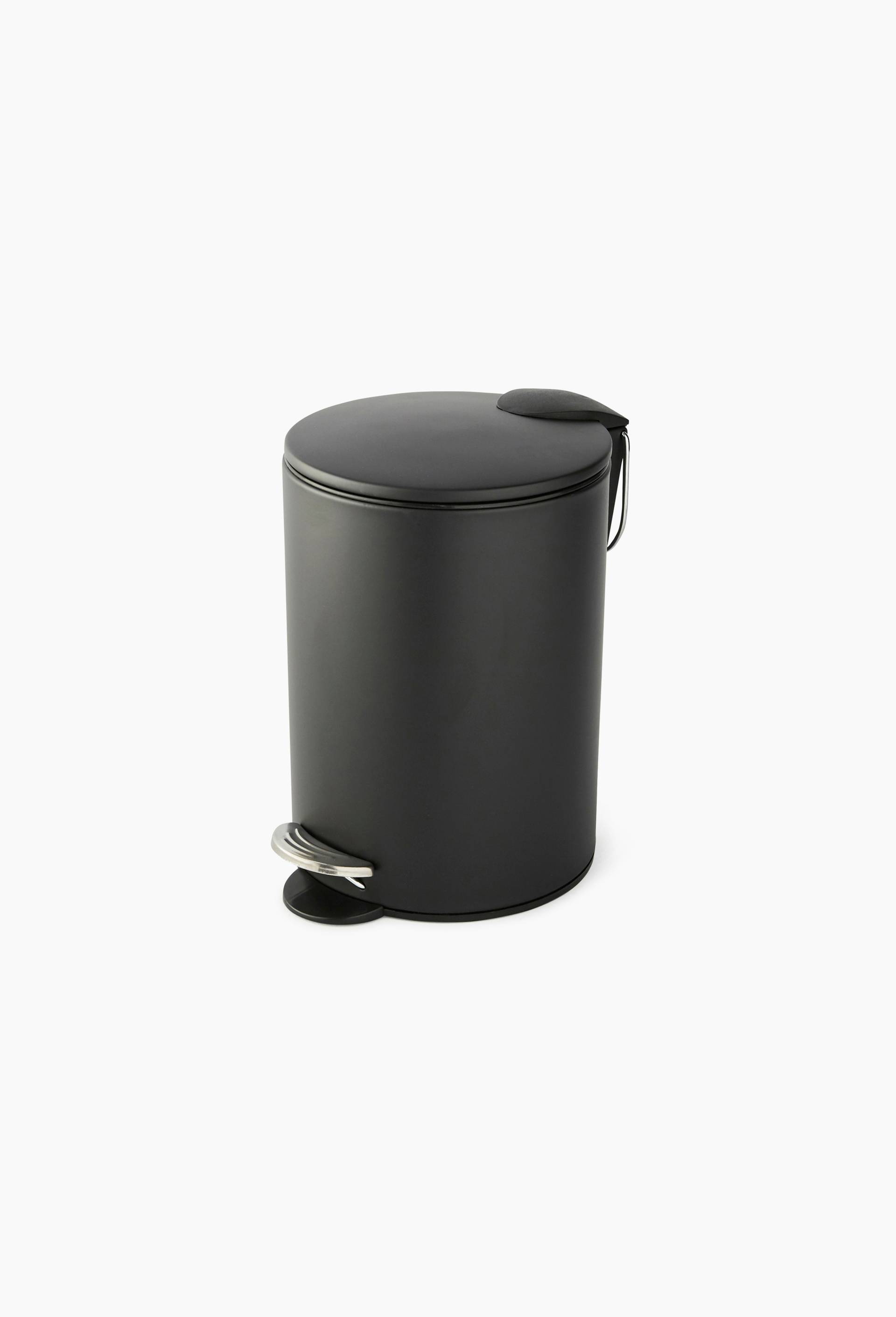Poubelle ronde &agrave; p&eacute;dale, 3L, Noir, large image number 0