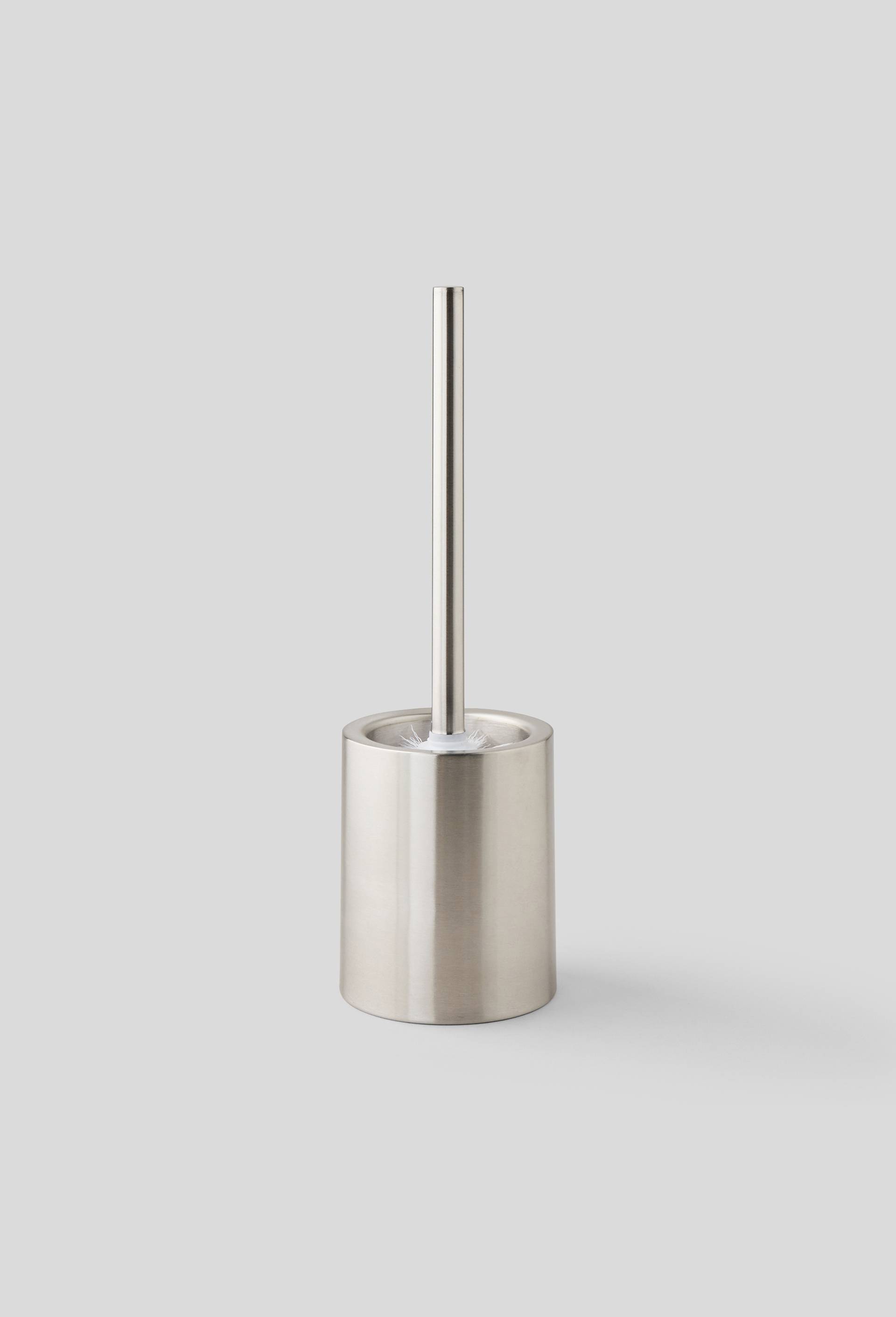 Porte-balai de toilette, 38.5x10cm, en inox, Argent, large image number 0