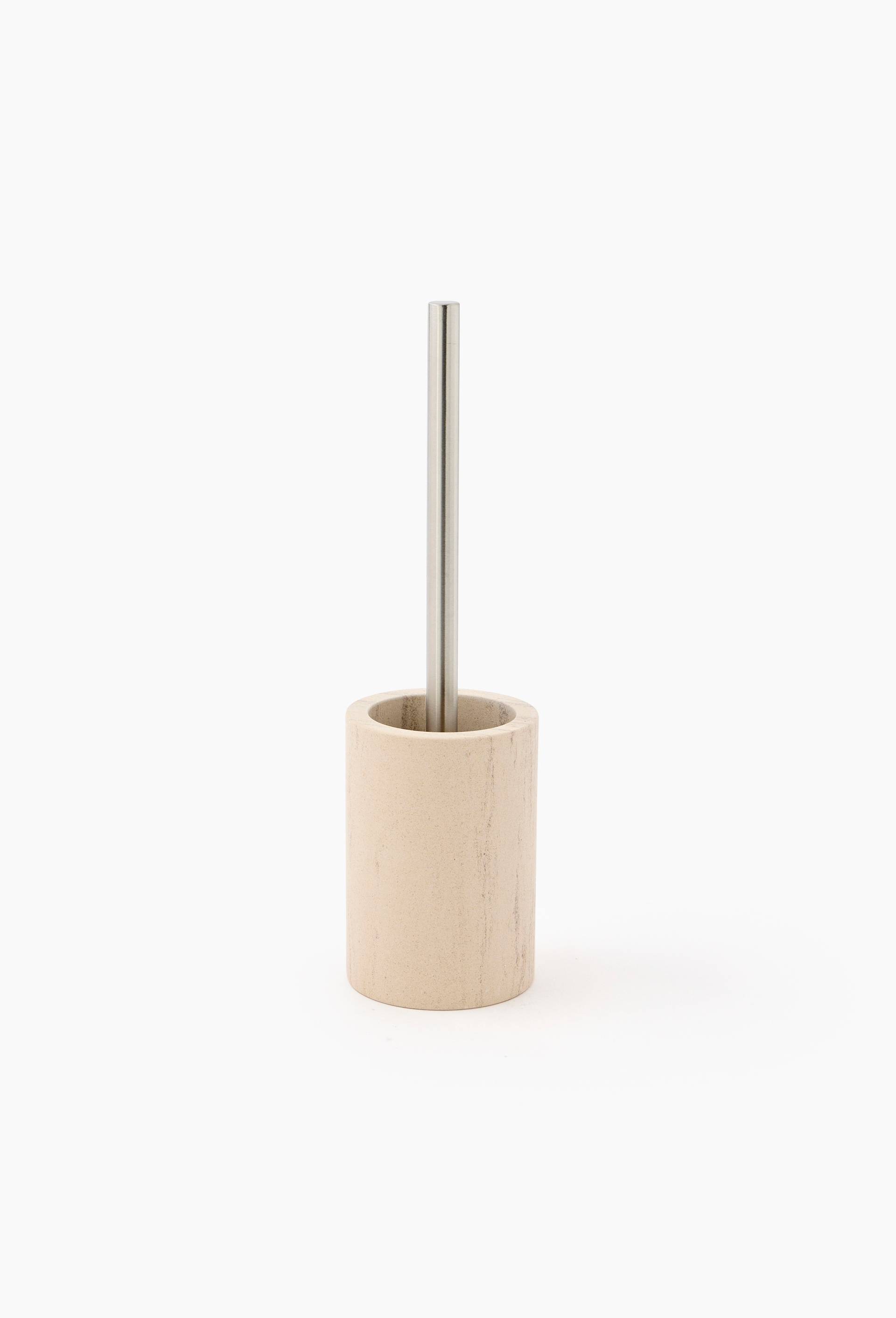 Porte-balai de toilette, 37x9.6cm, en marbre, Brun clair, large image number 0