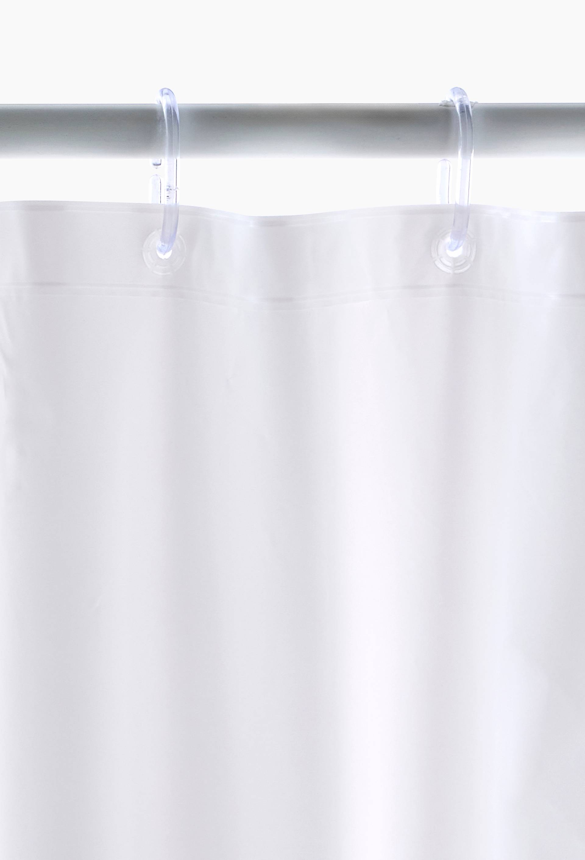 Rideau de douche, 33x8x8cm en plastique recycl&eacute;, Blanc, large image number 1