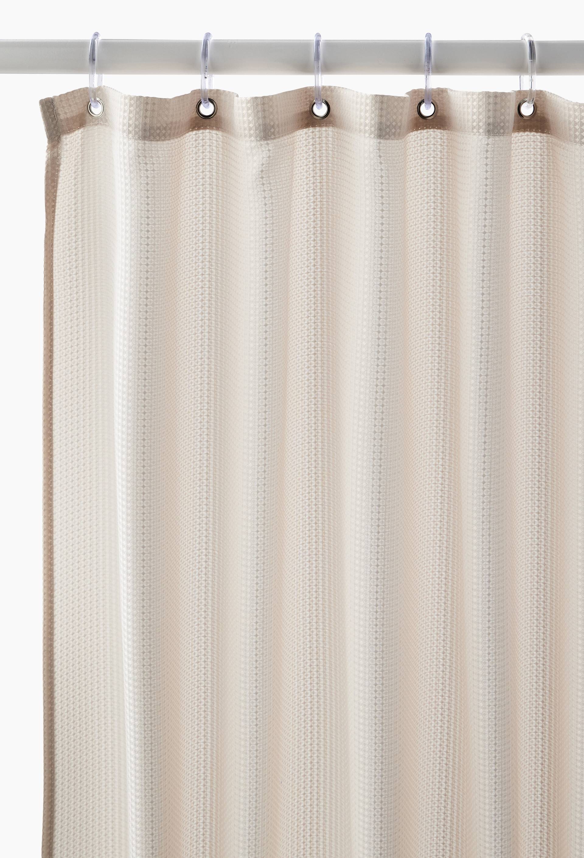 Rideau de douche nid d'abeille, 180x200cm, en polyester, Brun clair, large image number 0
