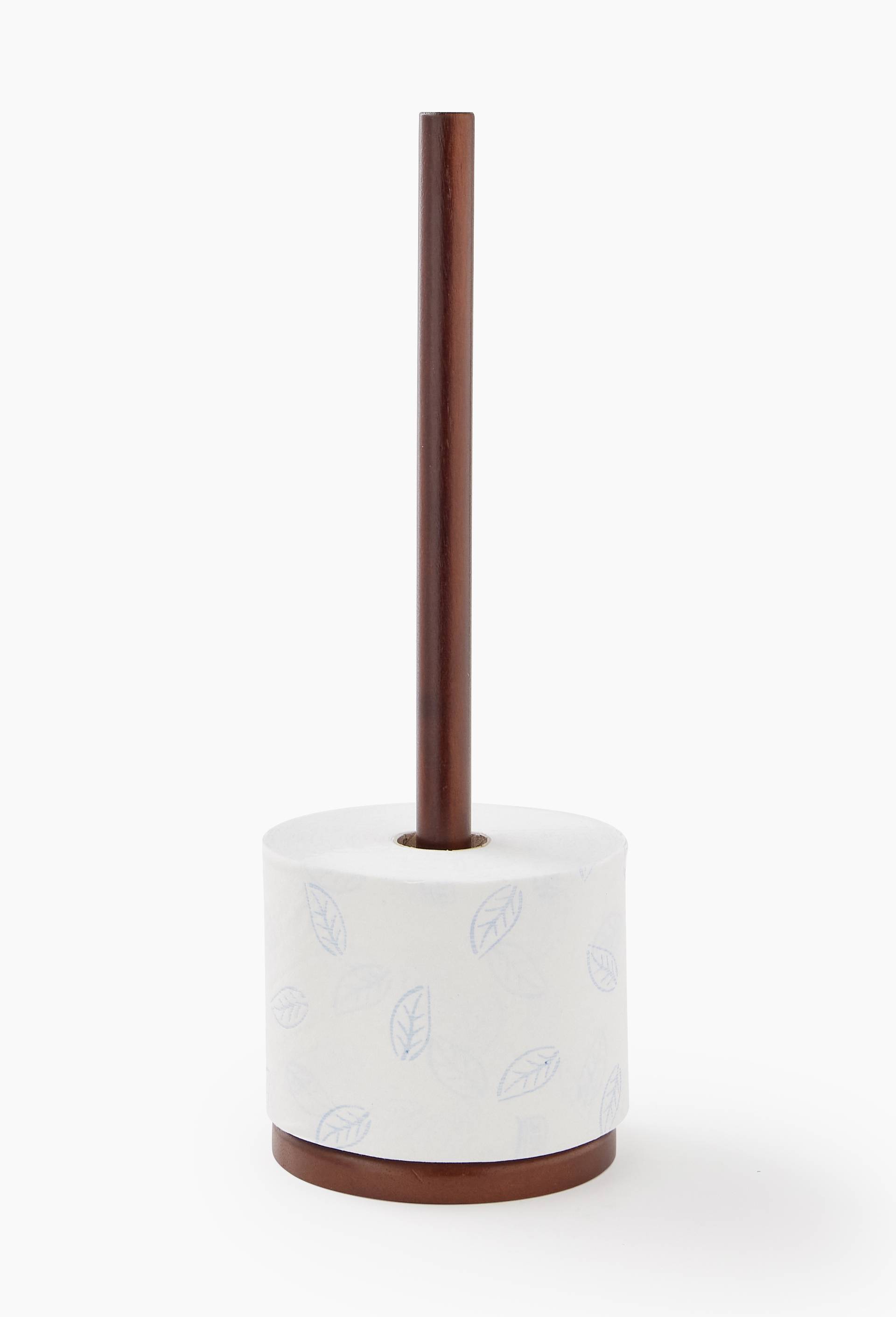 Stockeur de papier de toilette, 12.6x12.6x38cm, en bois fonc&eacute;, Brun, large image number 1