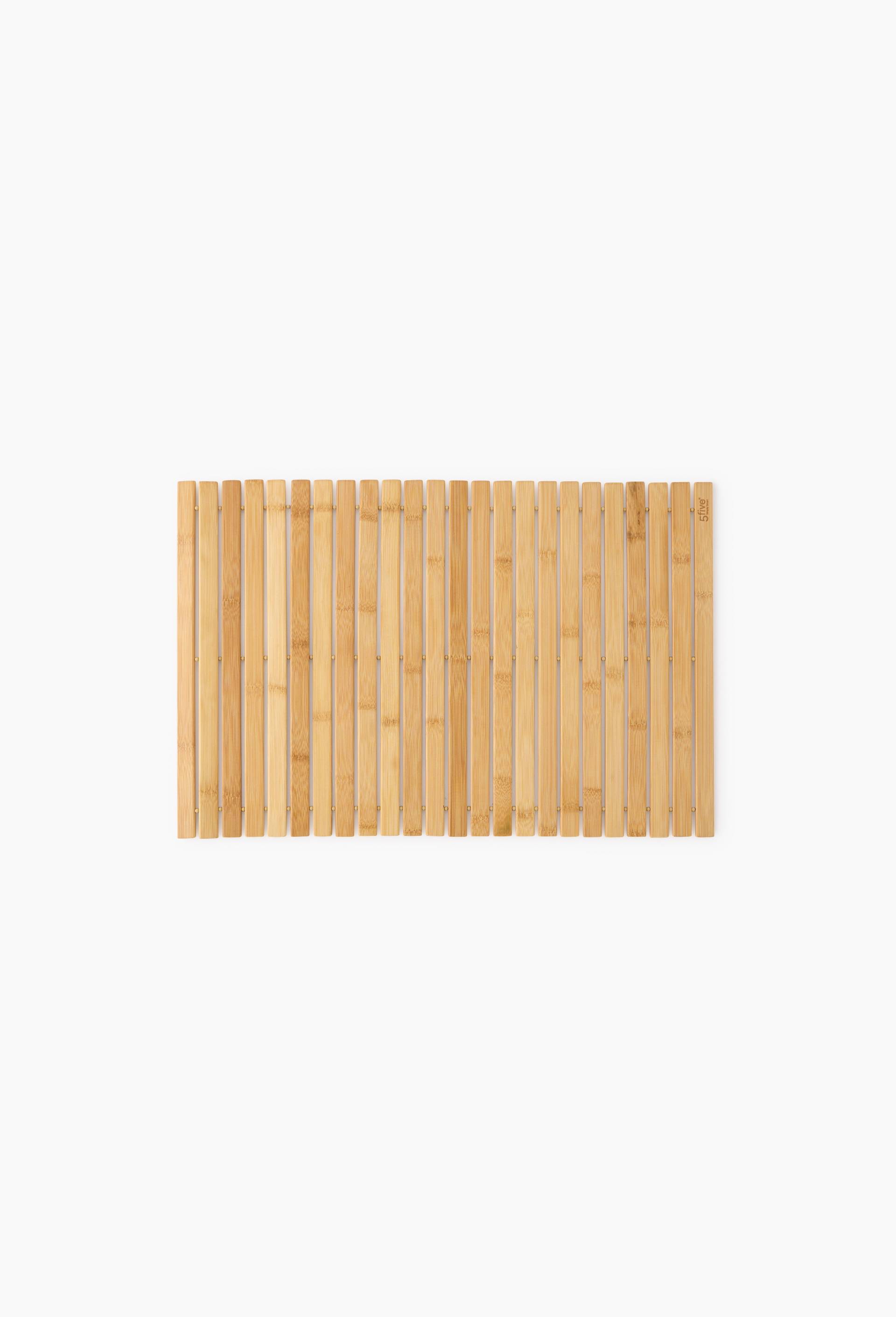 Tapis de salle de bain &agrave; rouler caillebotis en bambou, 40x60cm, Jaune, large image number 0