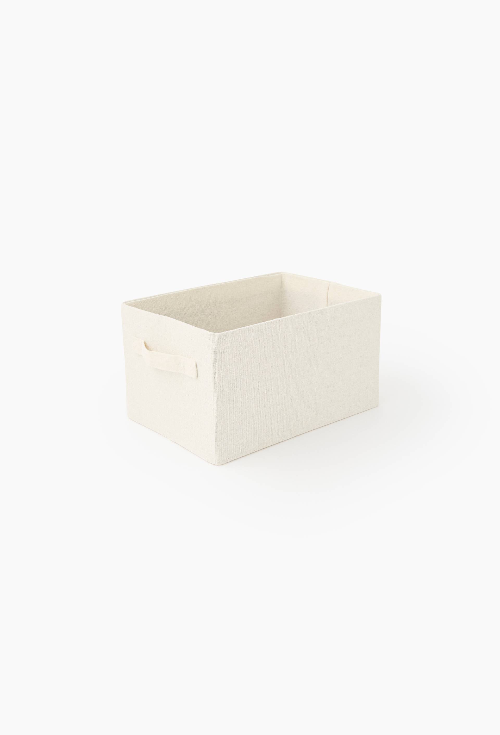 Panier de rangement en tissu, taille S, Ecru, swatch image