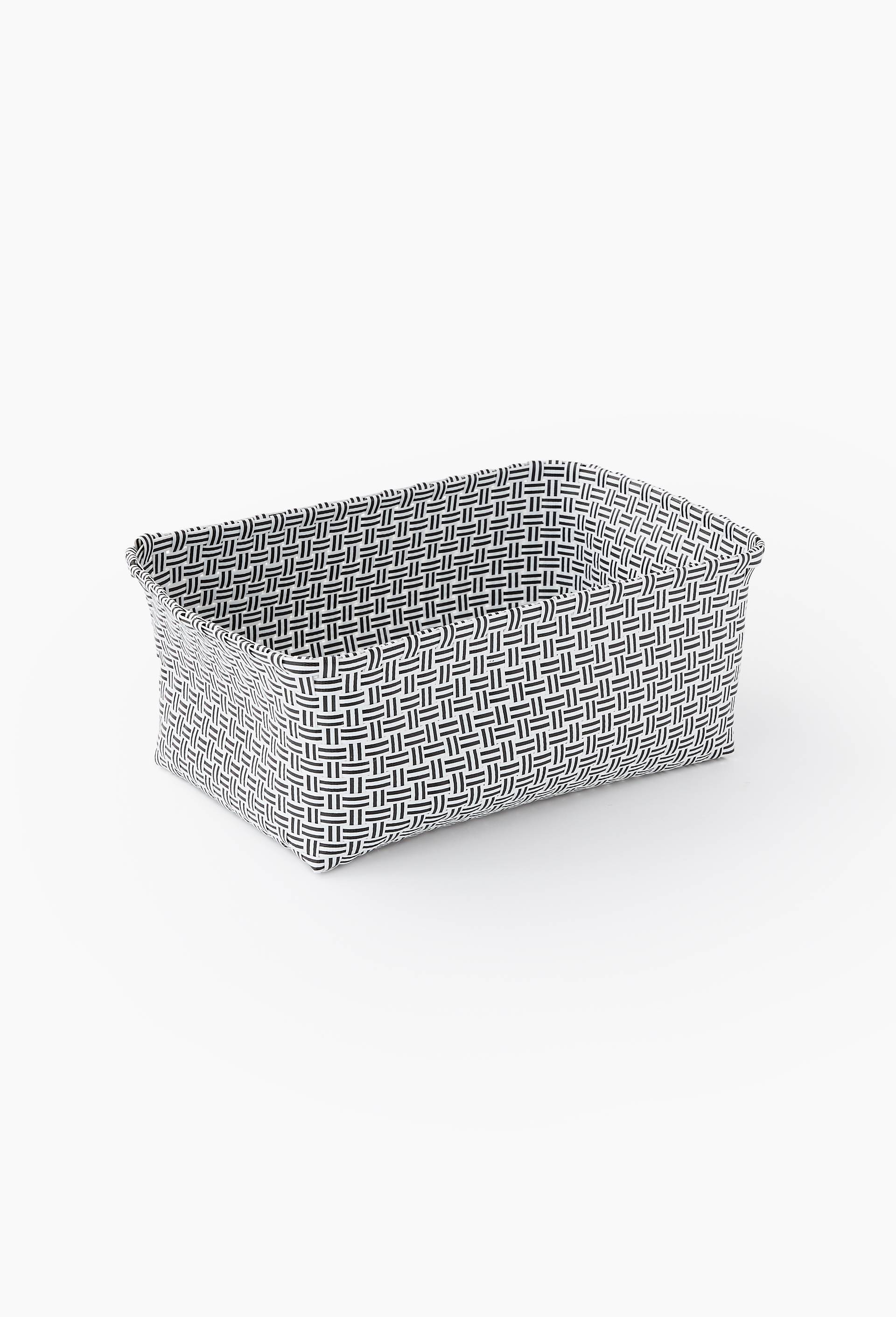 Panier tress&eacute; plastique S tressage droit, Noir, large image number 0