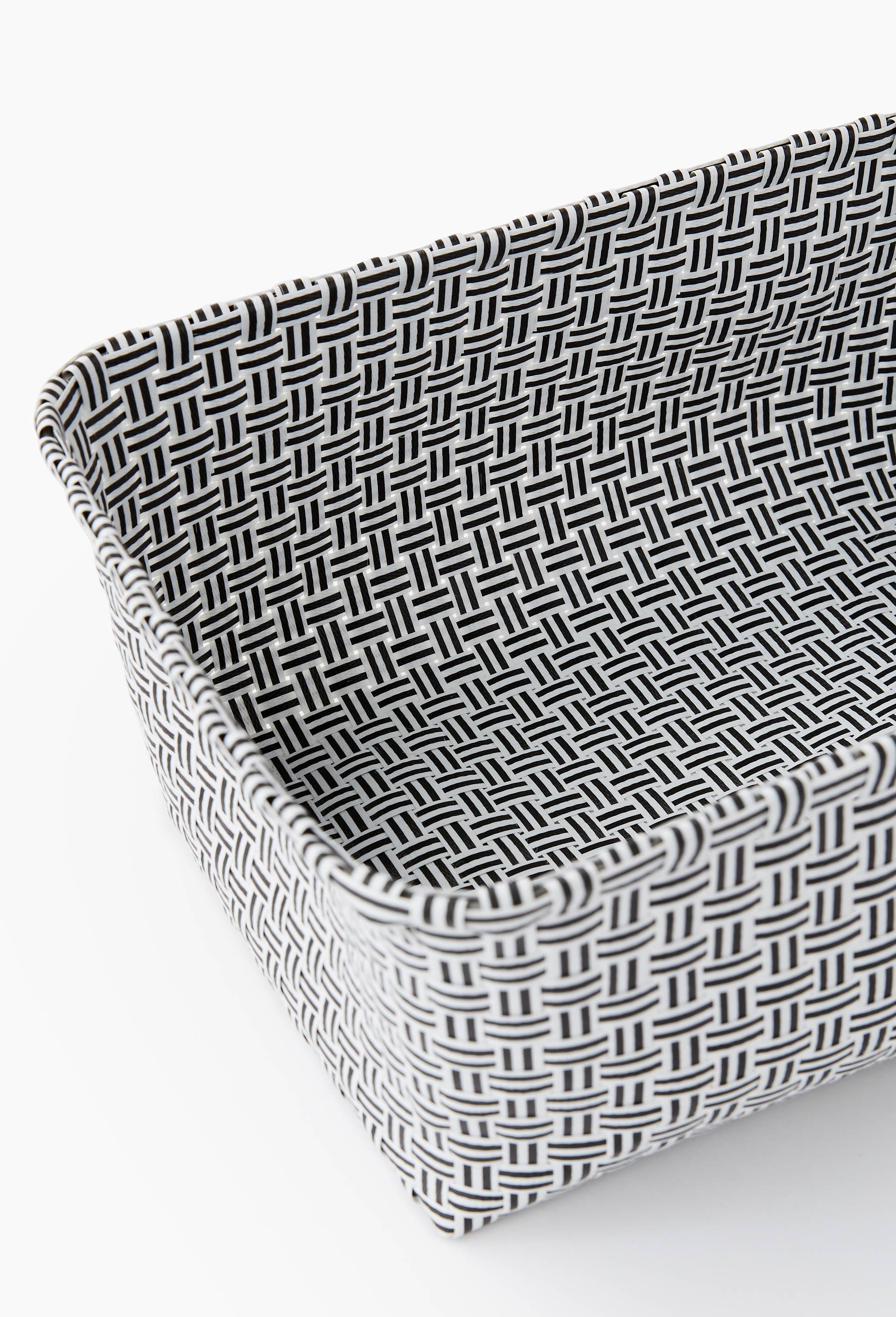 Panier tress&eacute; plastique S tressage droit, Noir, large image number 1