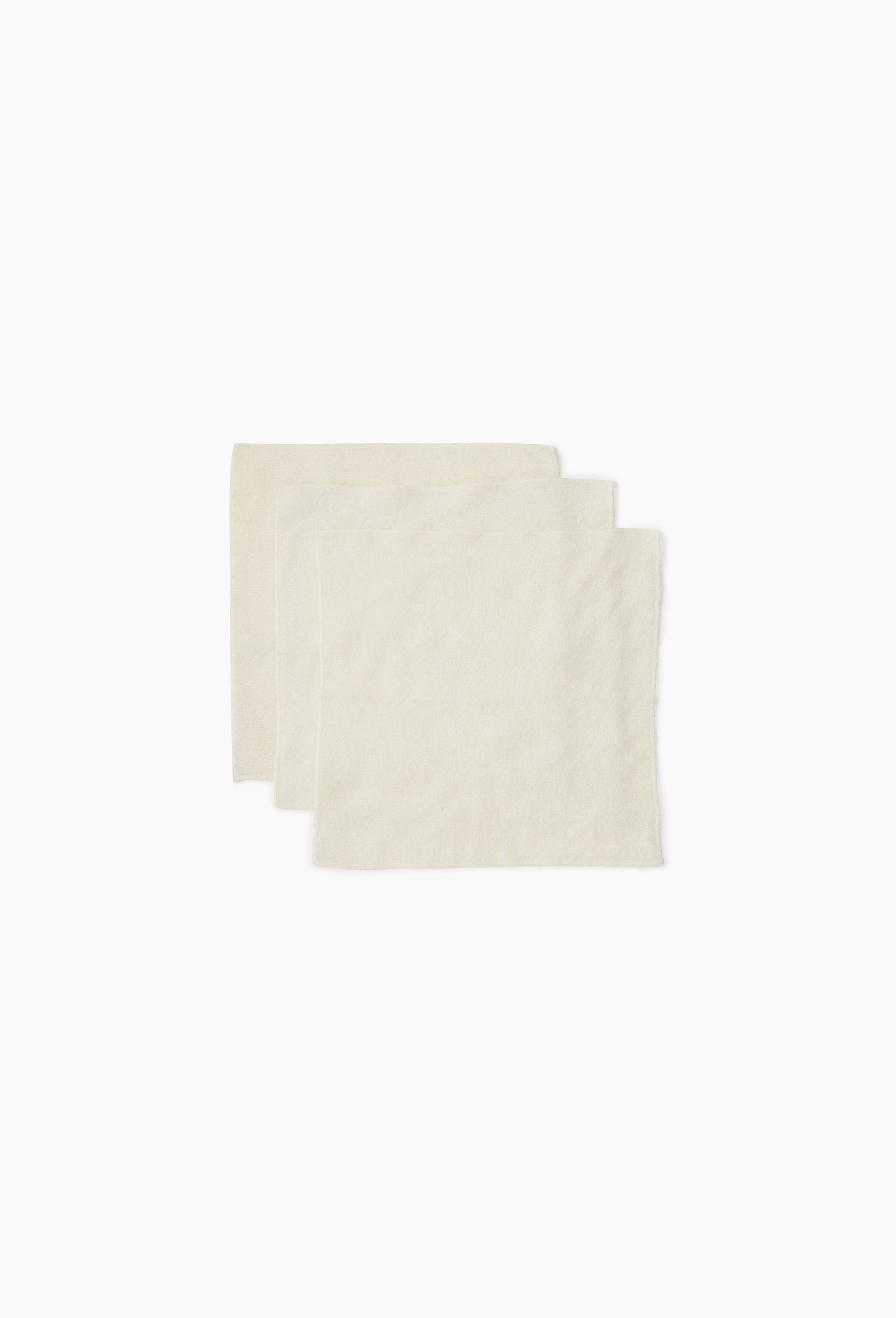 Lot de 3 lavettes, 25x25cm, en coton, Ecru, large image number 0.0